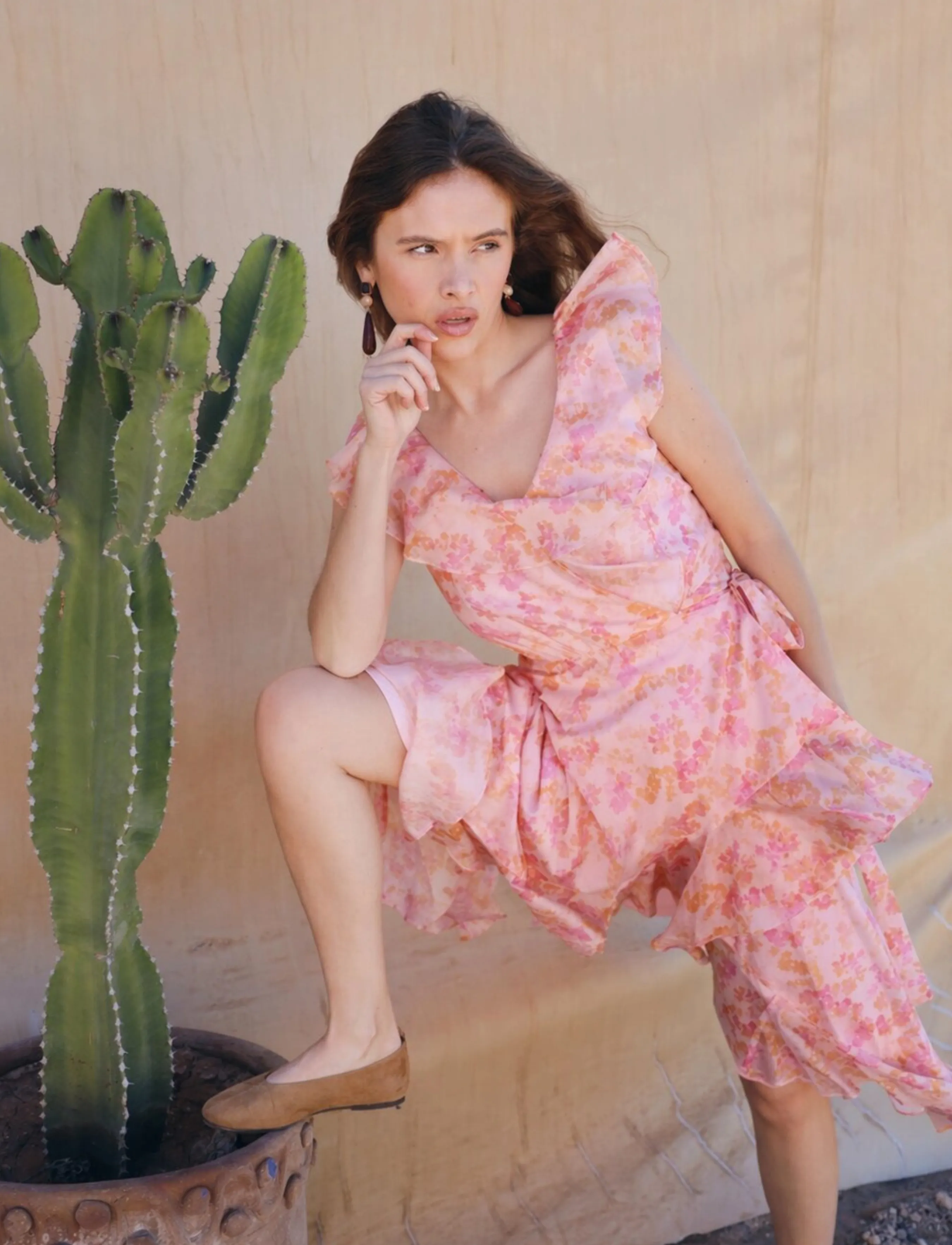crās Landoncras Dress, 40, Dresses, Rosa - Wrap Frauen