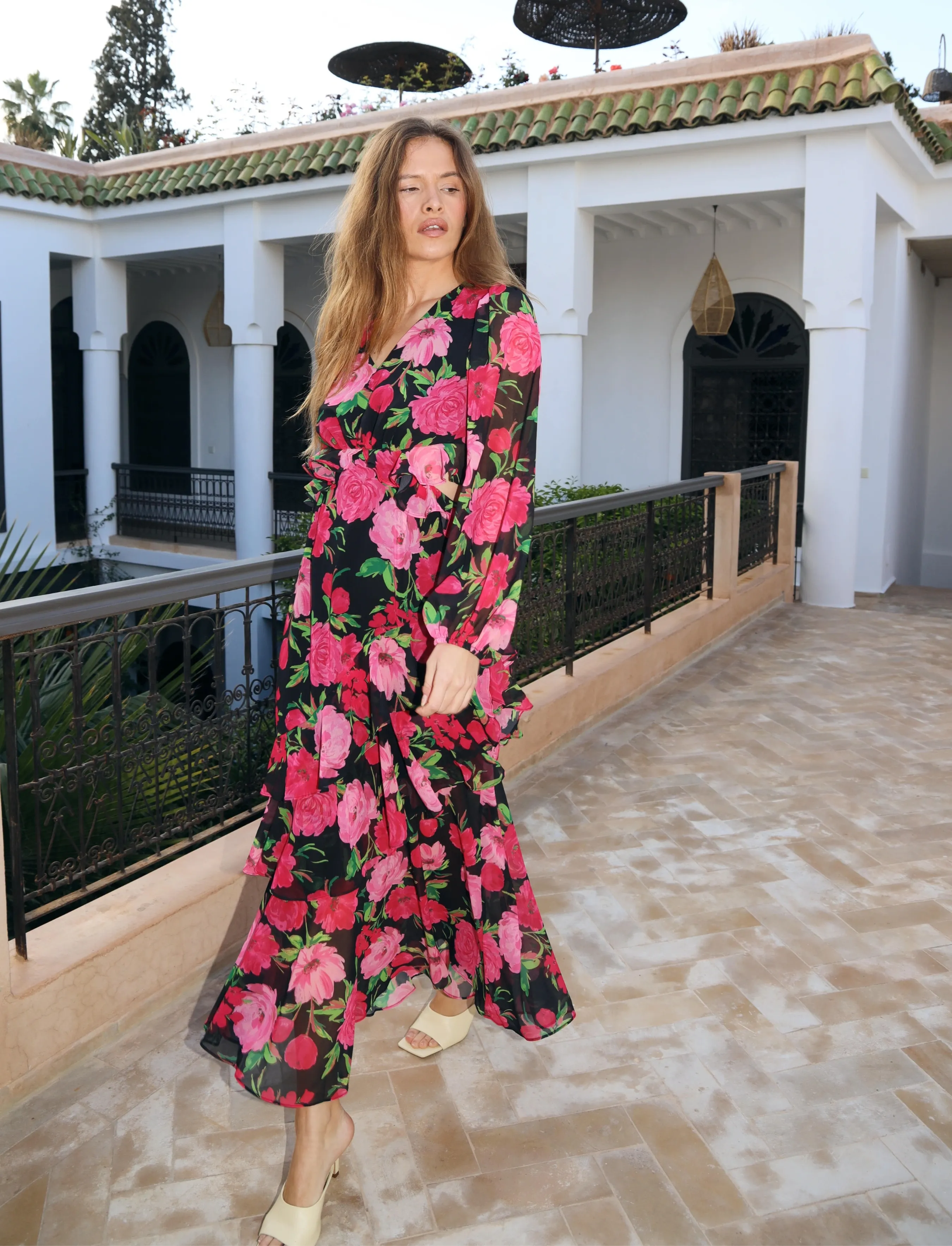 crās Lovecras Dress - Kjoler - FLORAL ROMANCE / pink/rose