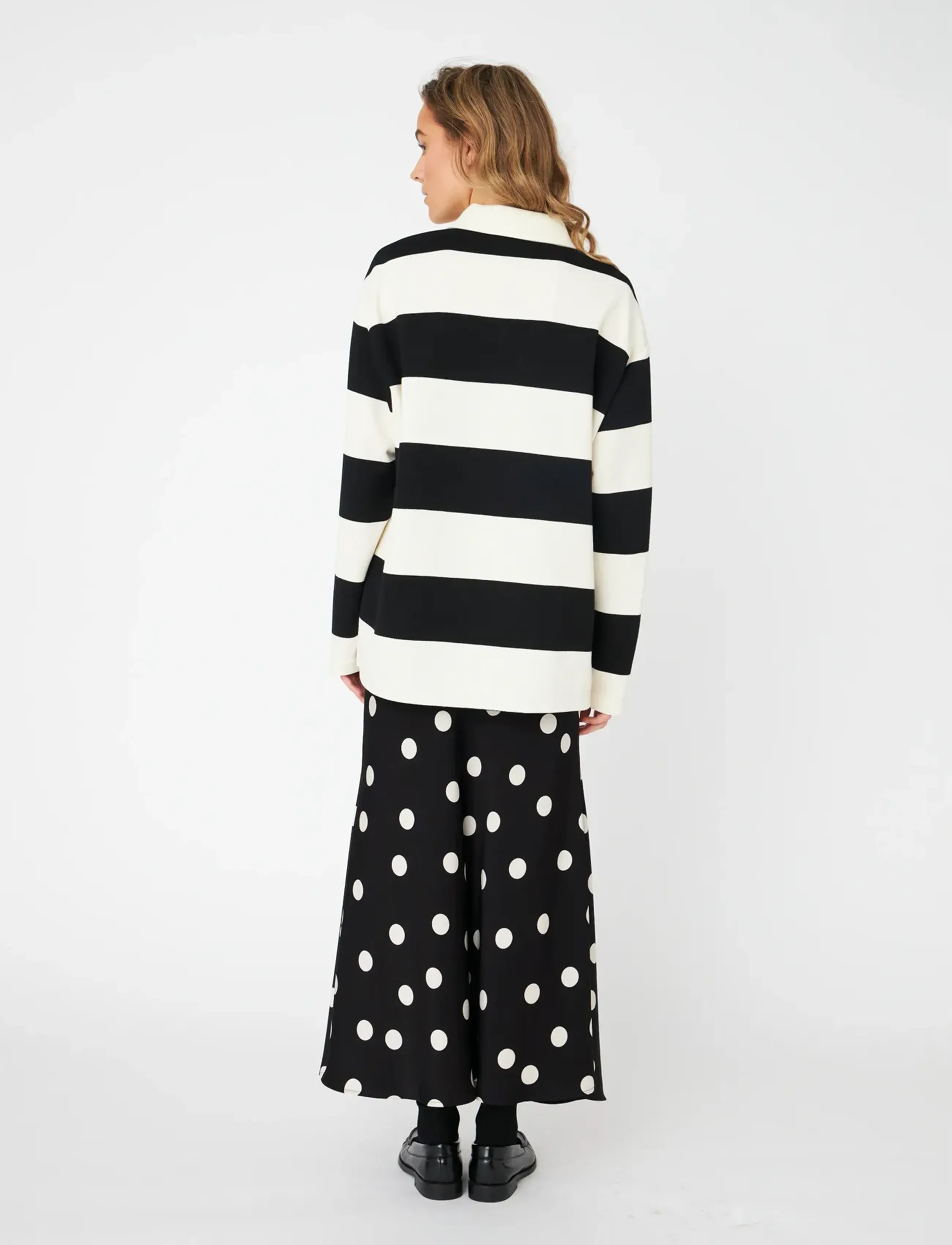 crās - Bisoucras Blouse - langärmlige hemden - 8122 black white stripe - 4