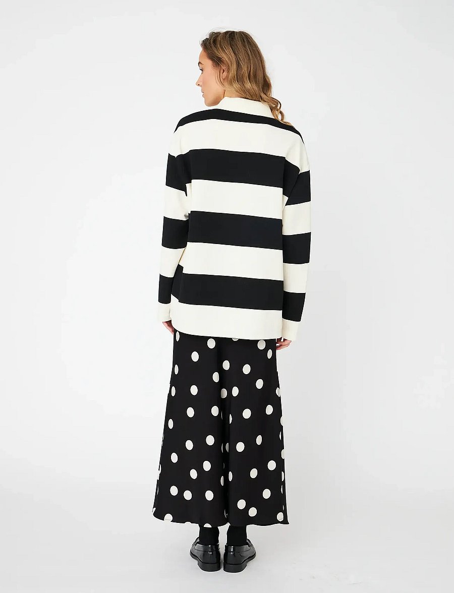 crās - Bisoucras Blouse - langärmlige hemden - 8122 black white stripe - 4