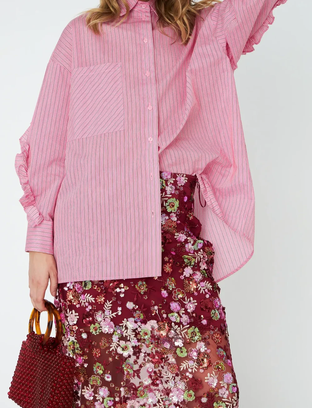 crās - Tulumcras Shirt - long-sleeved shirts - 4018 pink red stripe - 0