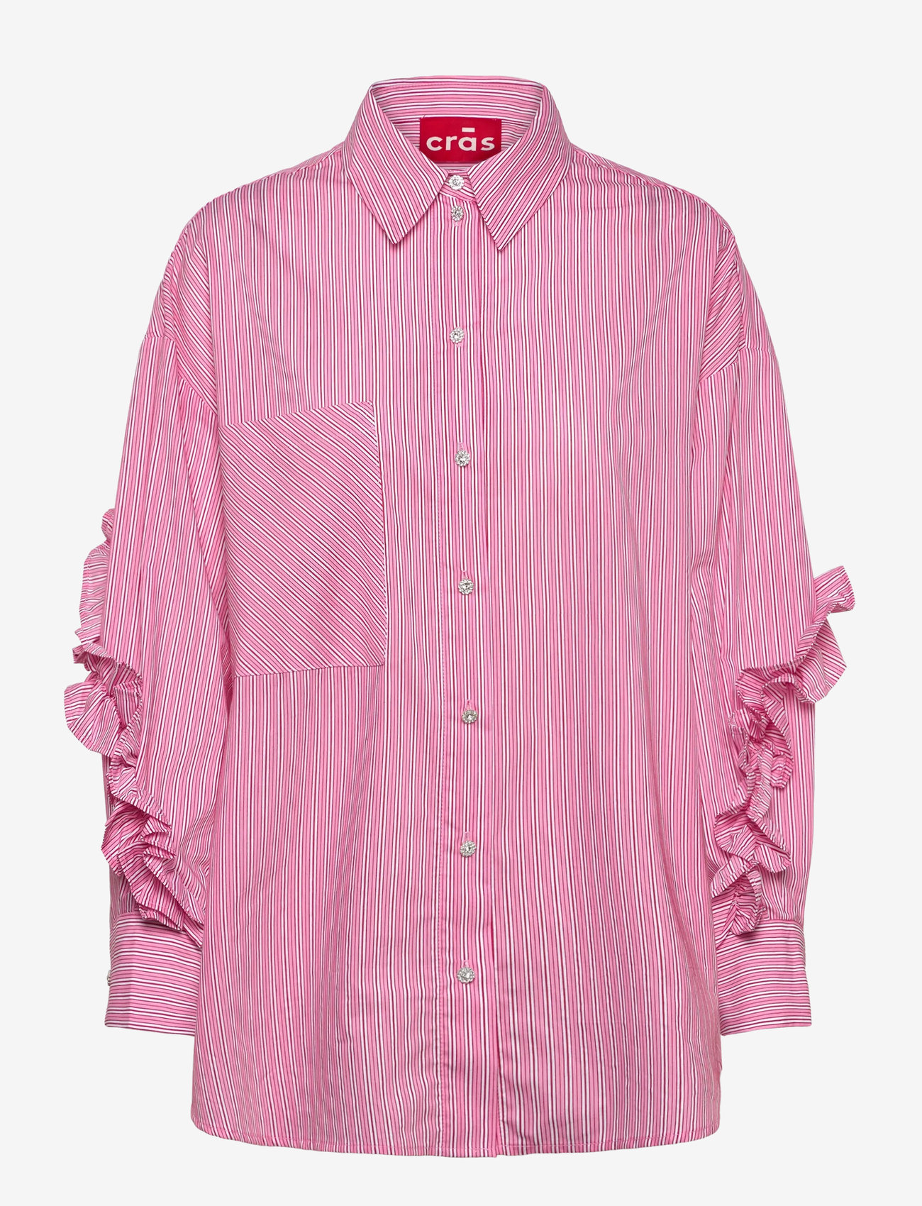 crās - Tulumcras Shirt - långärmade skjortor - pink red stripe - 1