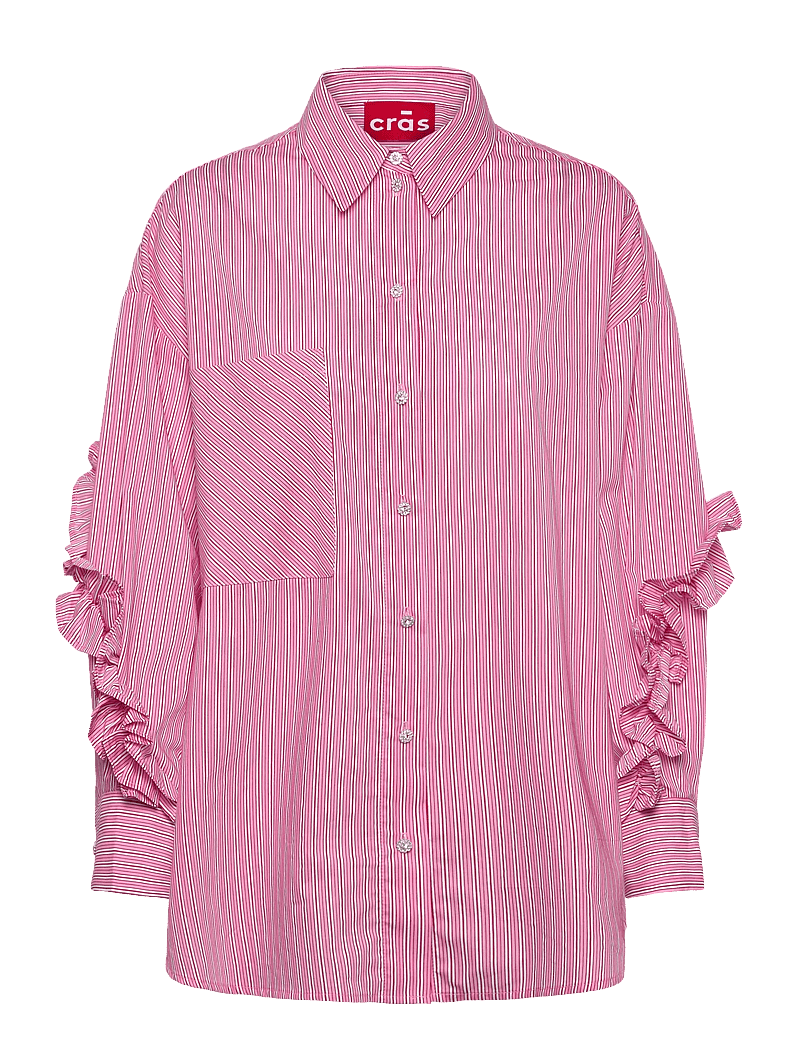 crās - Tulumcras Shirt - långärmade skjortor - pink red stripe - 1