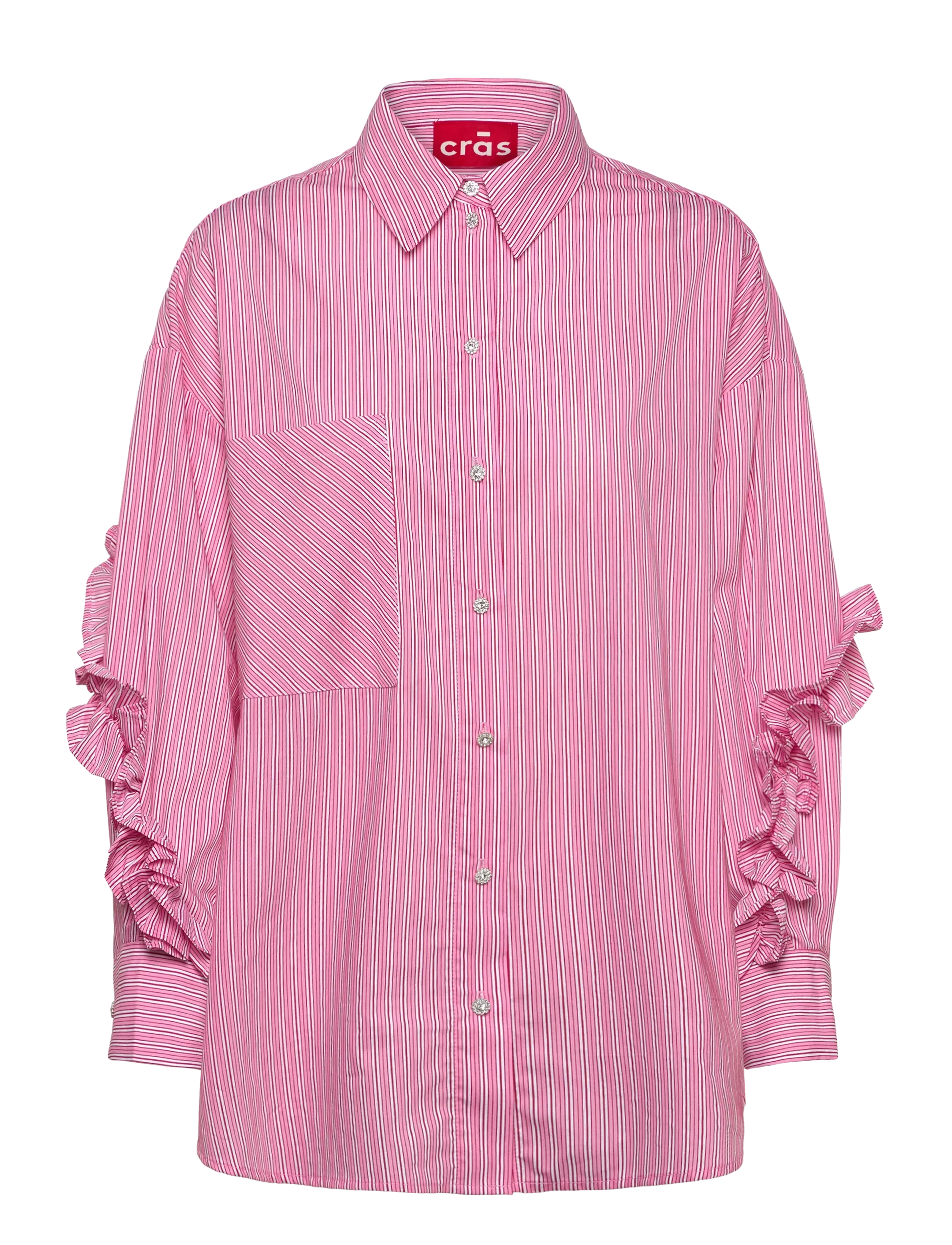 crās Tulumcras Shirt - Tøj - PINK RED STRIPE / pink/rose