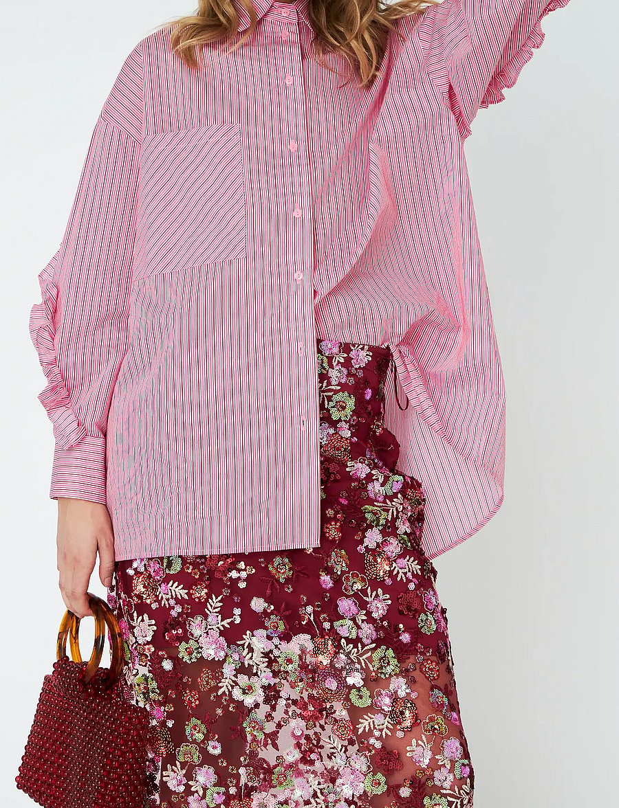 crās - Tulumcras Shirt - overhemden met lange mouwen - pink red stripe - 0