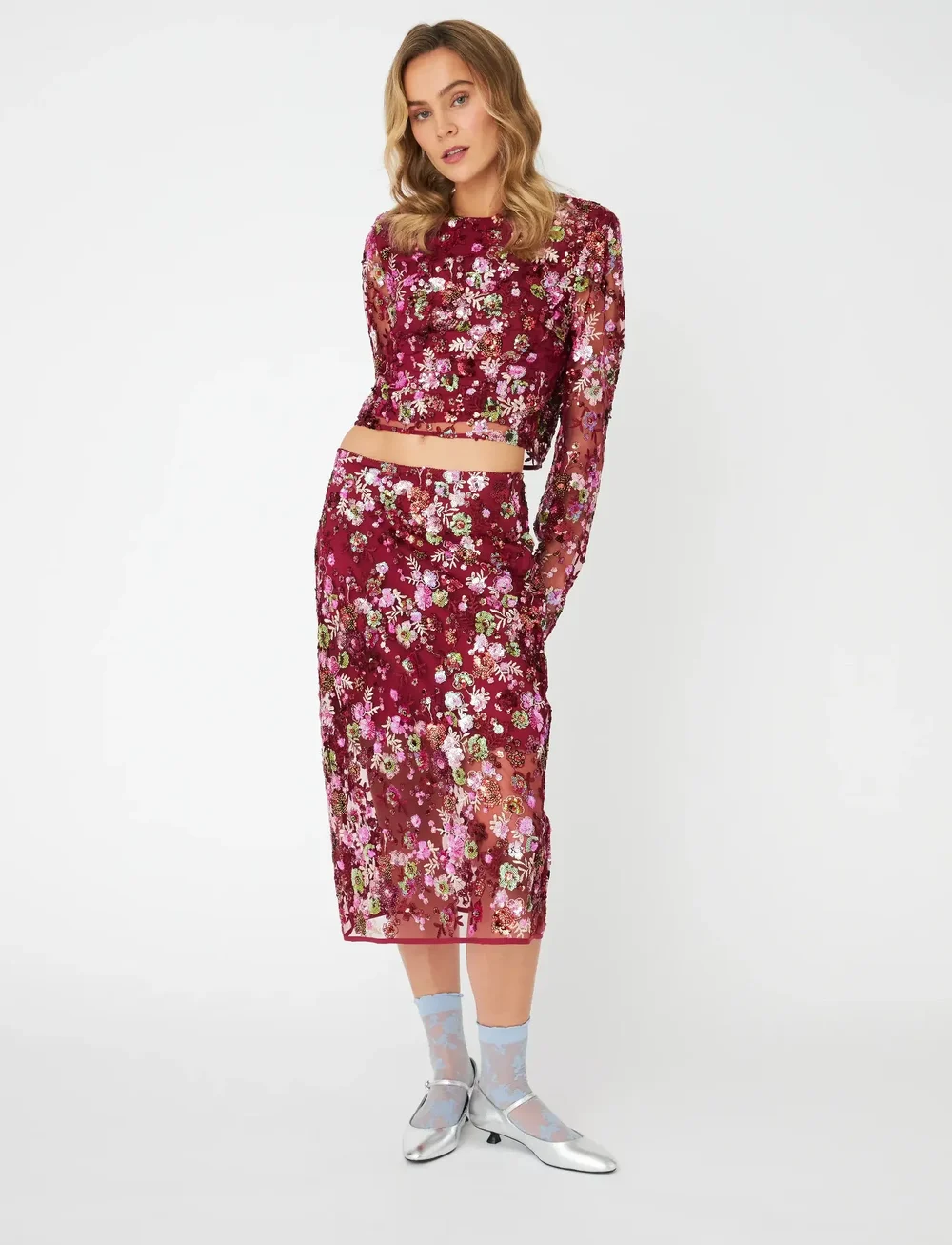 crās - Queencras Skirt - midi-röcke - 4044 cabernet - 0