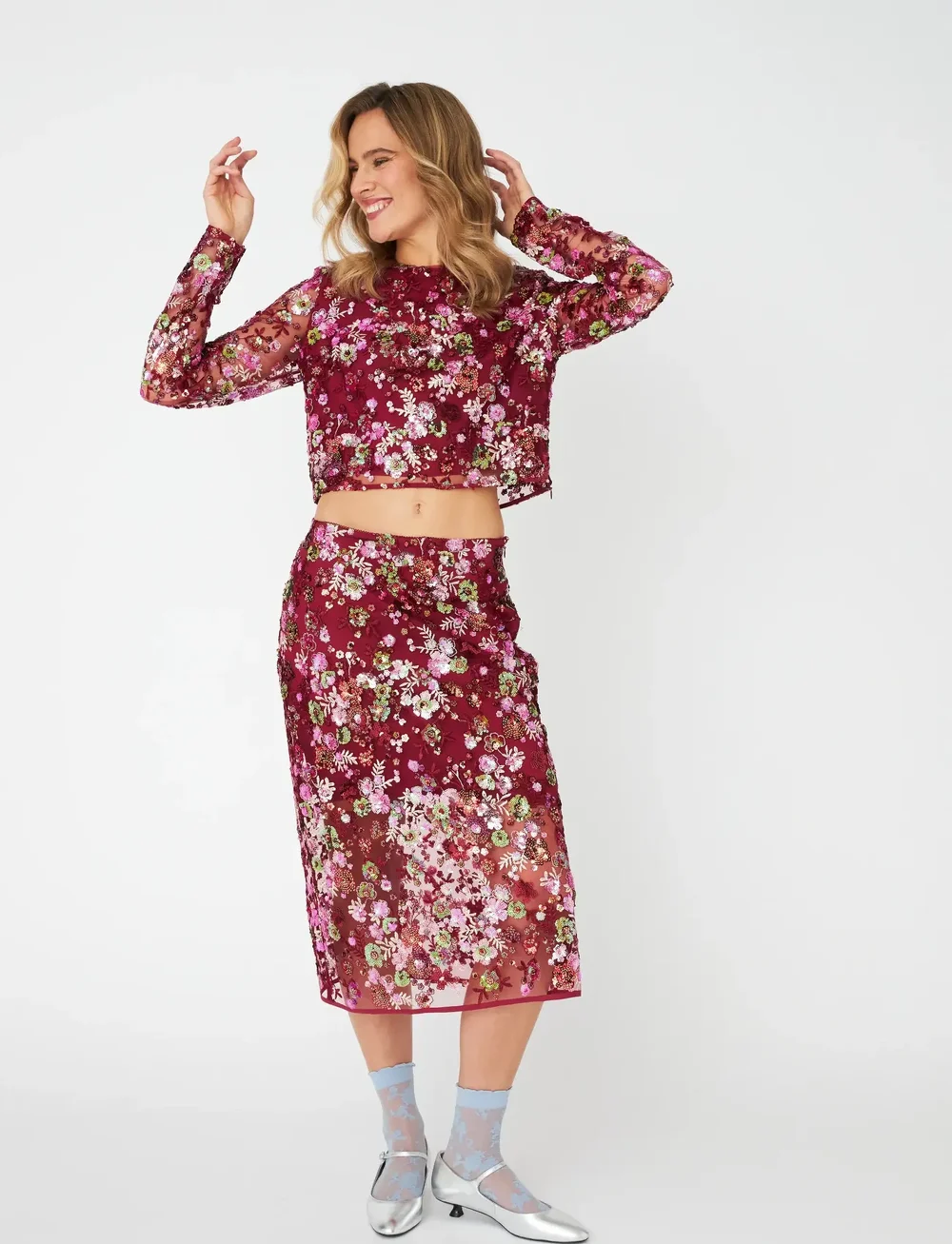 crās - Queencras Skirt - midi-röcke - 4044 cabernet - 5