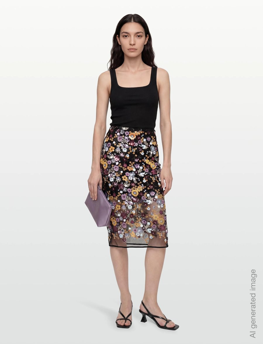 crās - Queencras Skirt - midiseelikud - black - 0