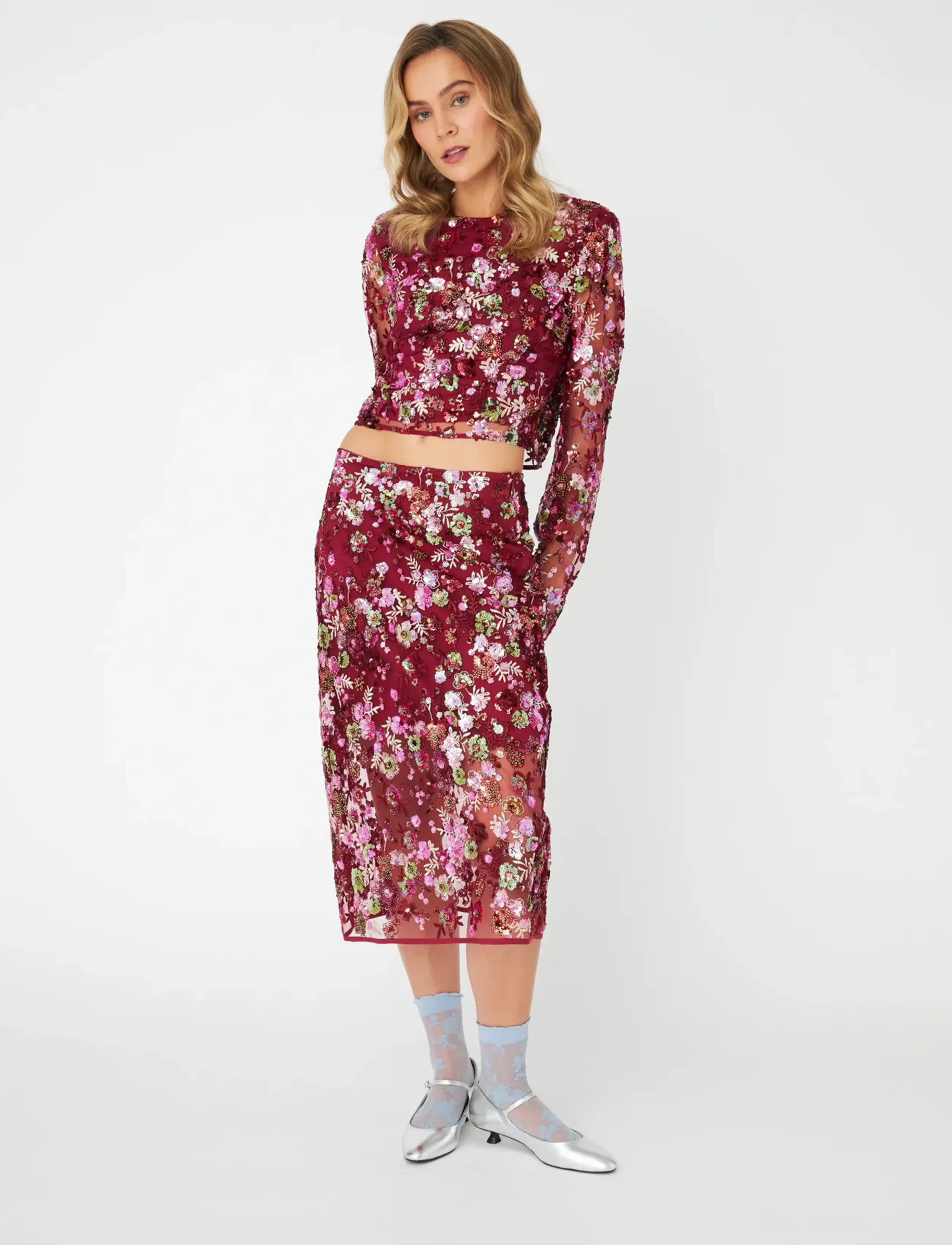crās Queencras Skirt, 44, Röcke, Burgunderrot - Knee-length & Midi Frauen