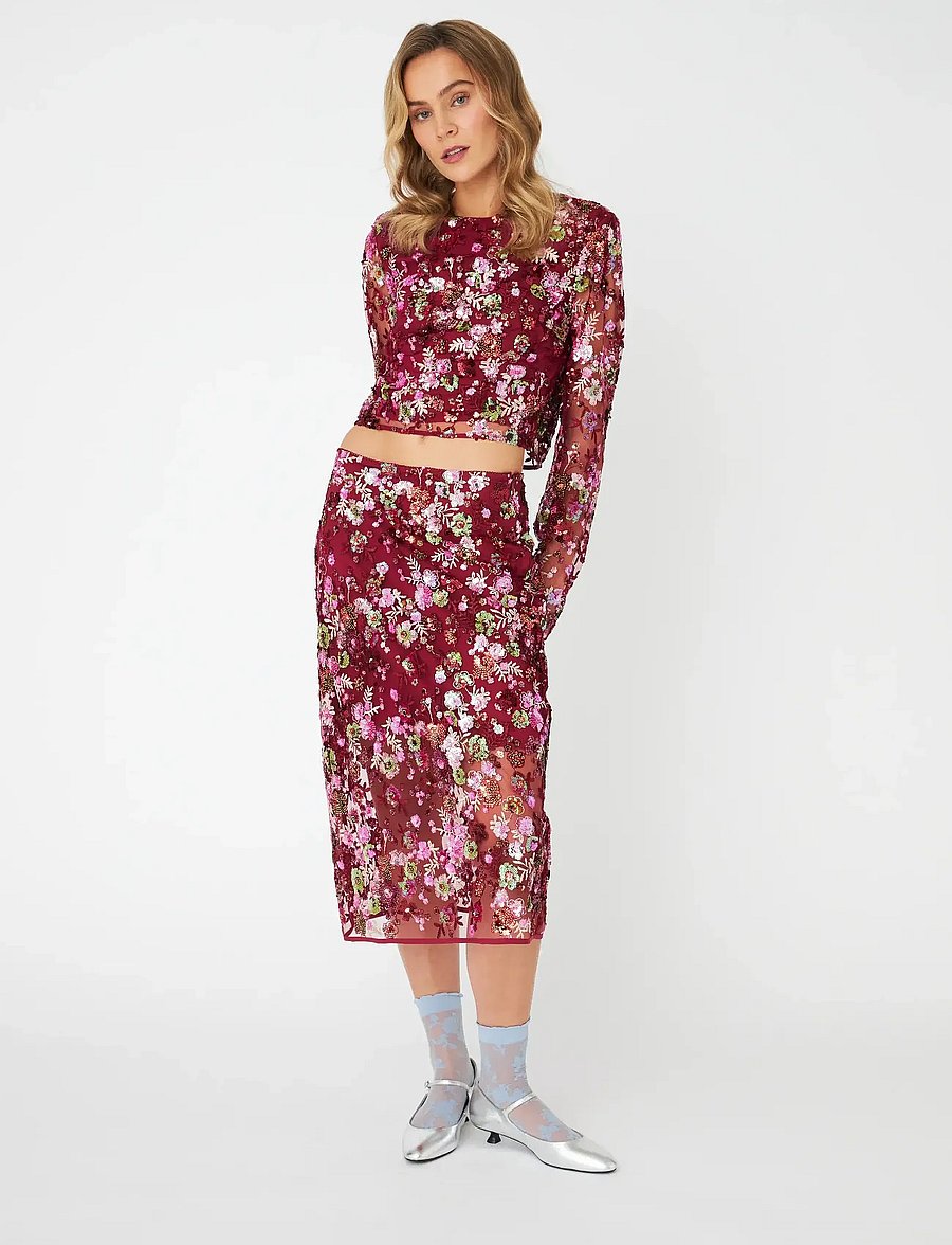 crās - Queencras Skirt - midi nederdele - cabernet - 0