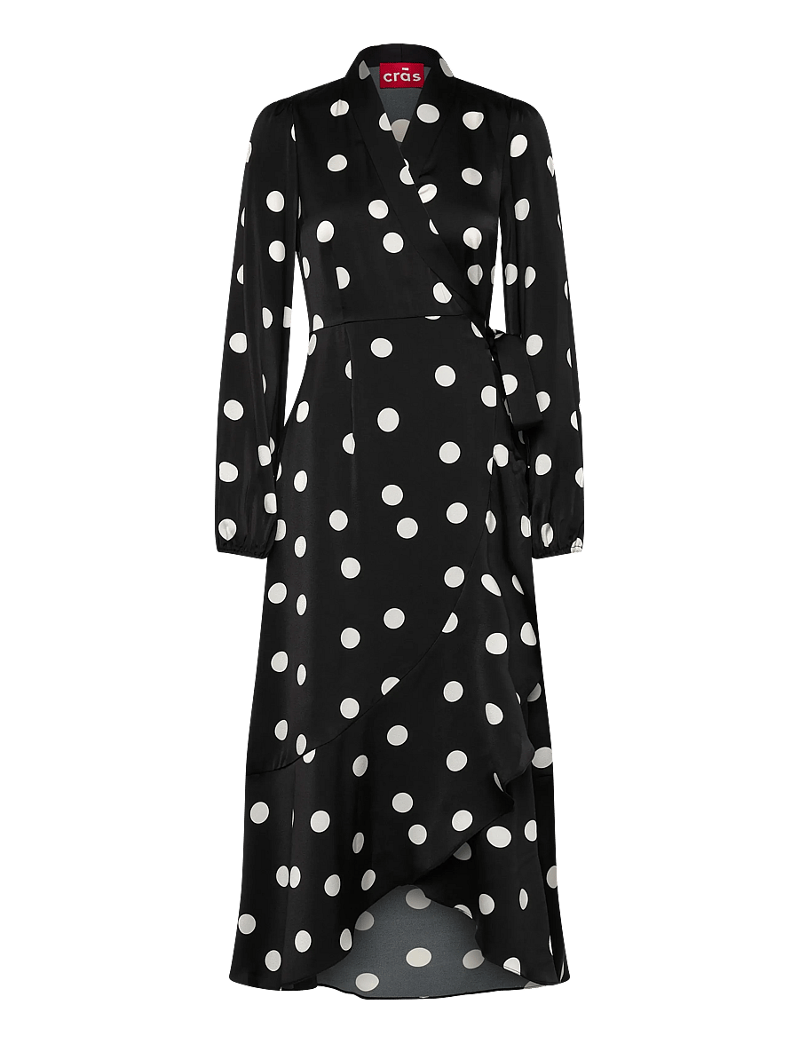 crās - Laracras Dress - slå-om-kjoler - 8123 black white dot - 1