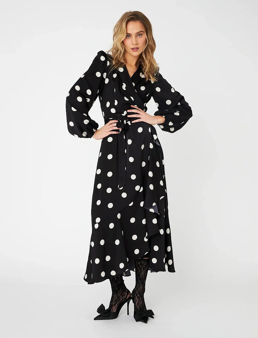crās - Laracras Dress - slå-om-kjoler - 8123 black white dot - 0