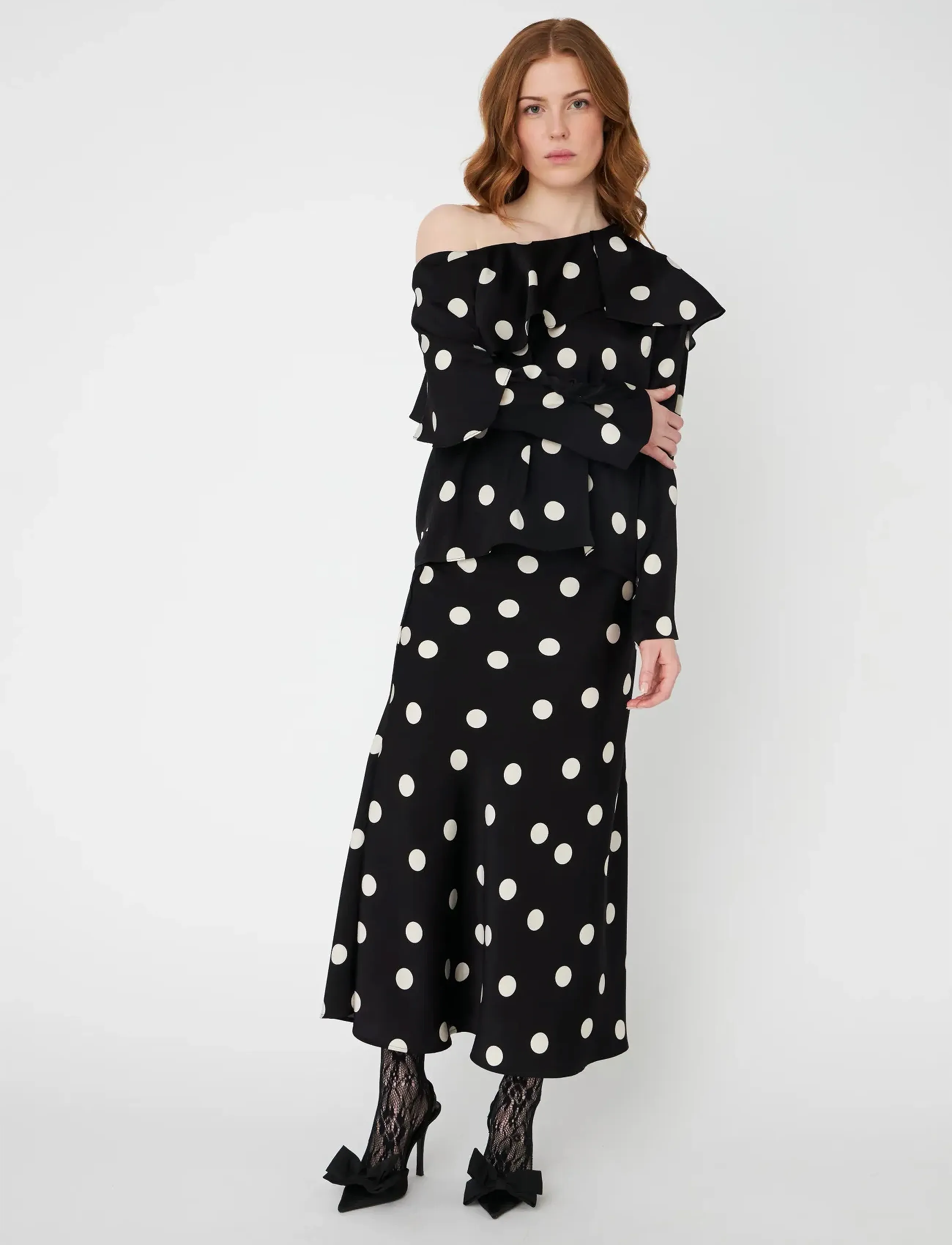 crās Maidencras Blouse - Blusen & Hemden - 8123 BLACK WHITE DOT / black