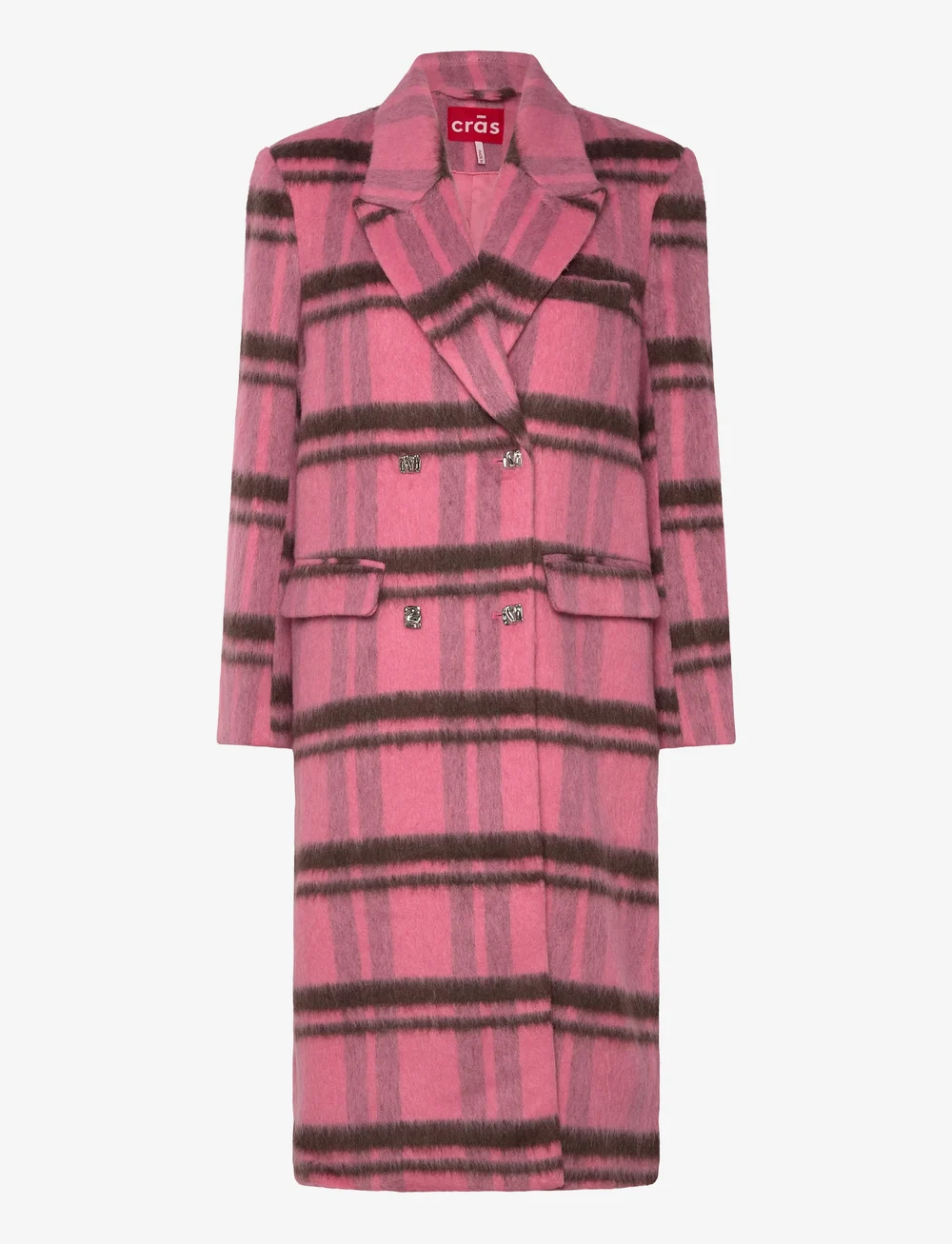 crās - Sloanecras Coat - wool coats - 8114 pink check - 1