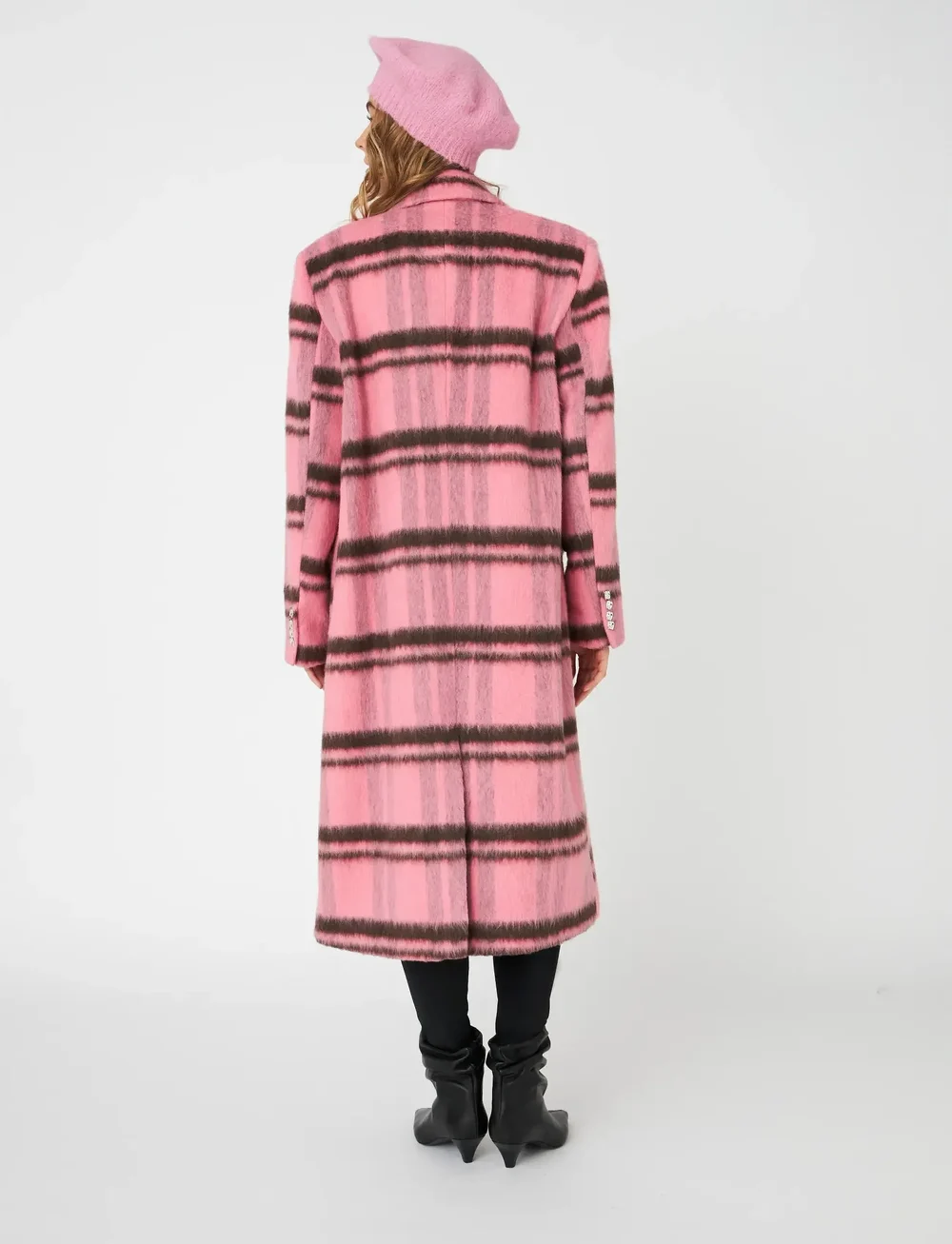 crās - Sloanecras Coat - wool coats - 8114 pink check - 4
