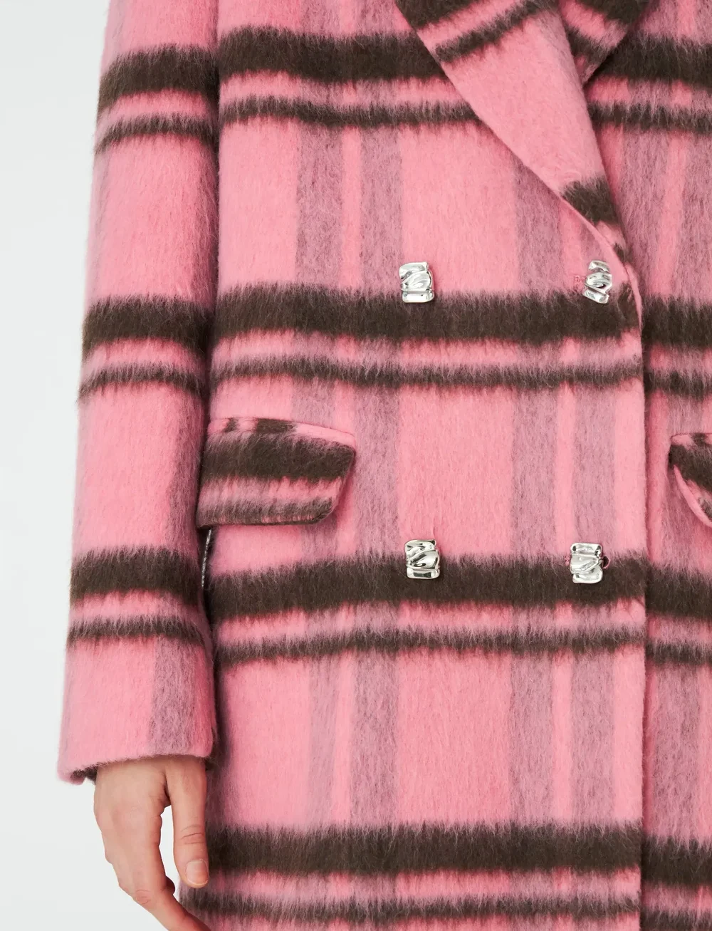 crās - Sloanecras Coat - wool coats - 8114 pink check - 5