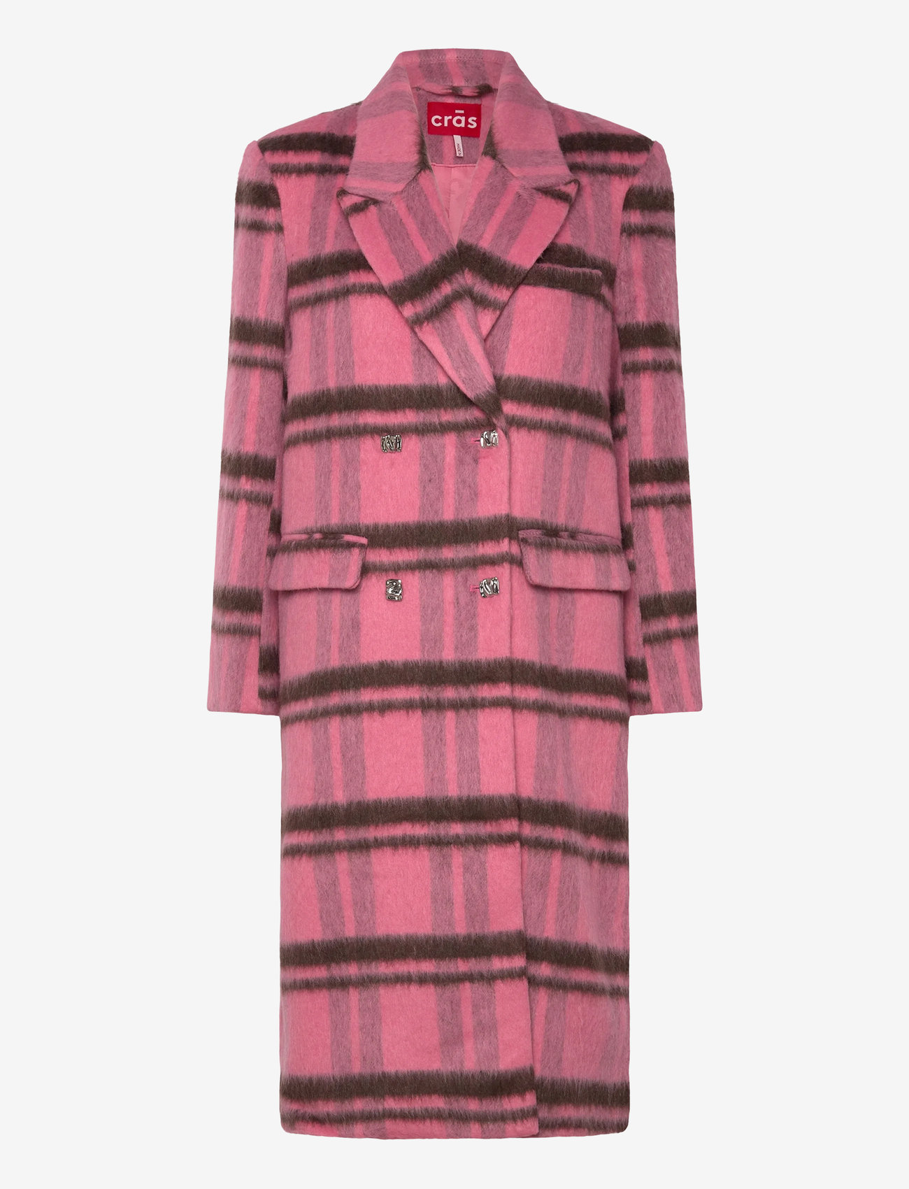 crās - Sloanecras Coat - wollmäntel - pink check - 1