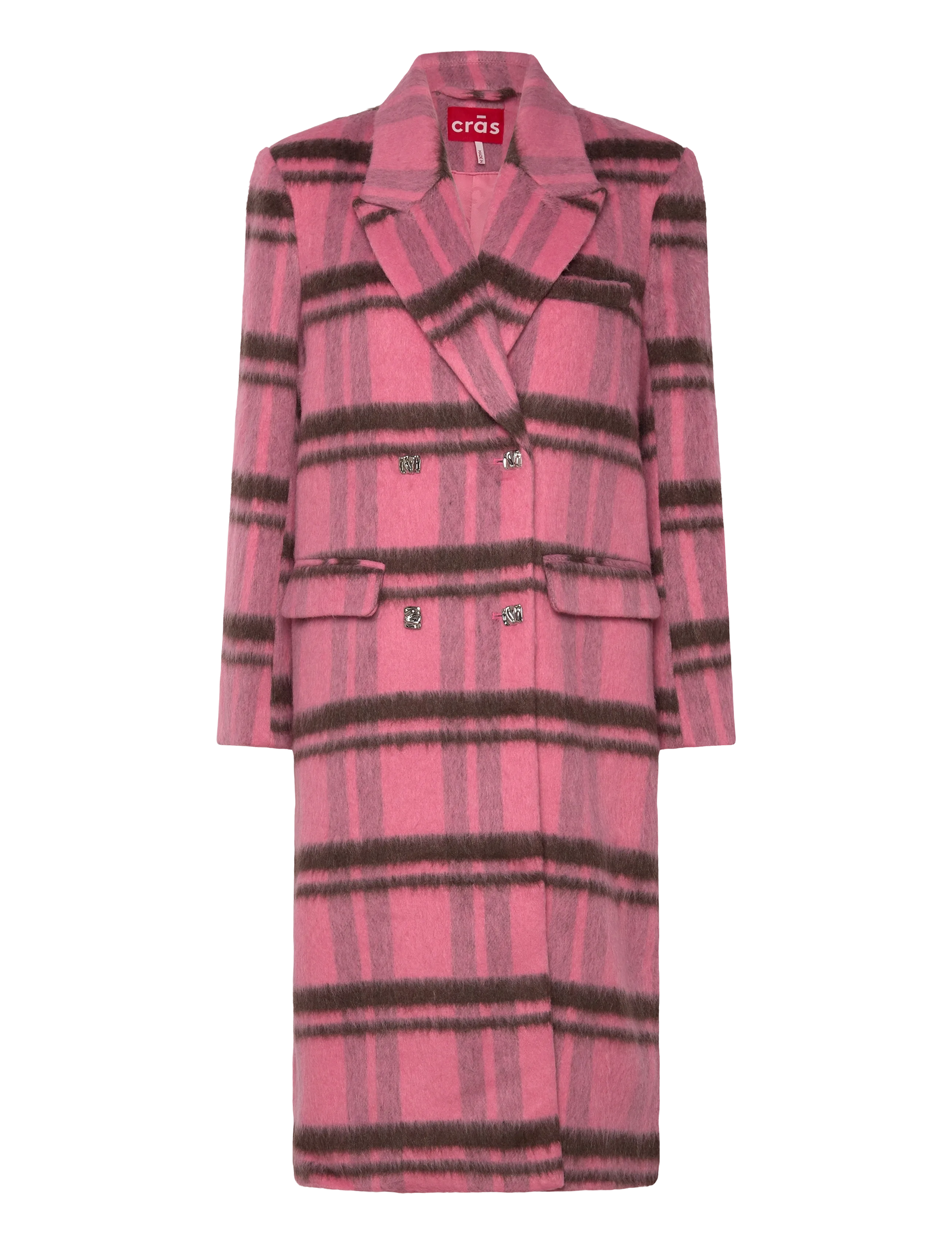 crās Sloanecras Coat - Cras - PINK CHECK / pink/rose
