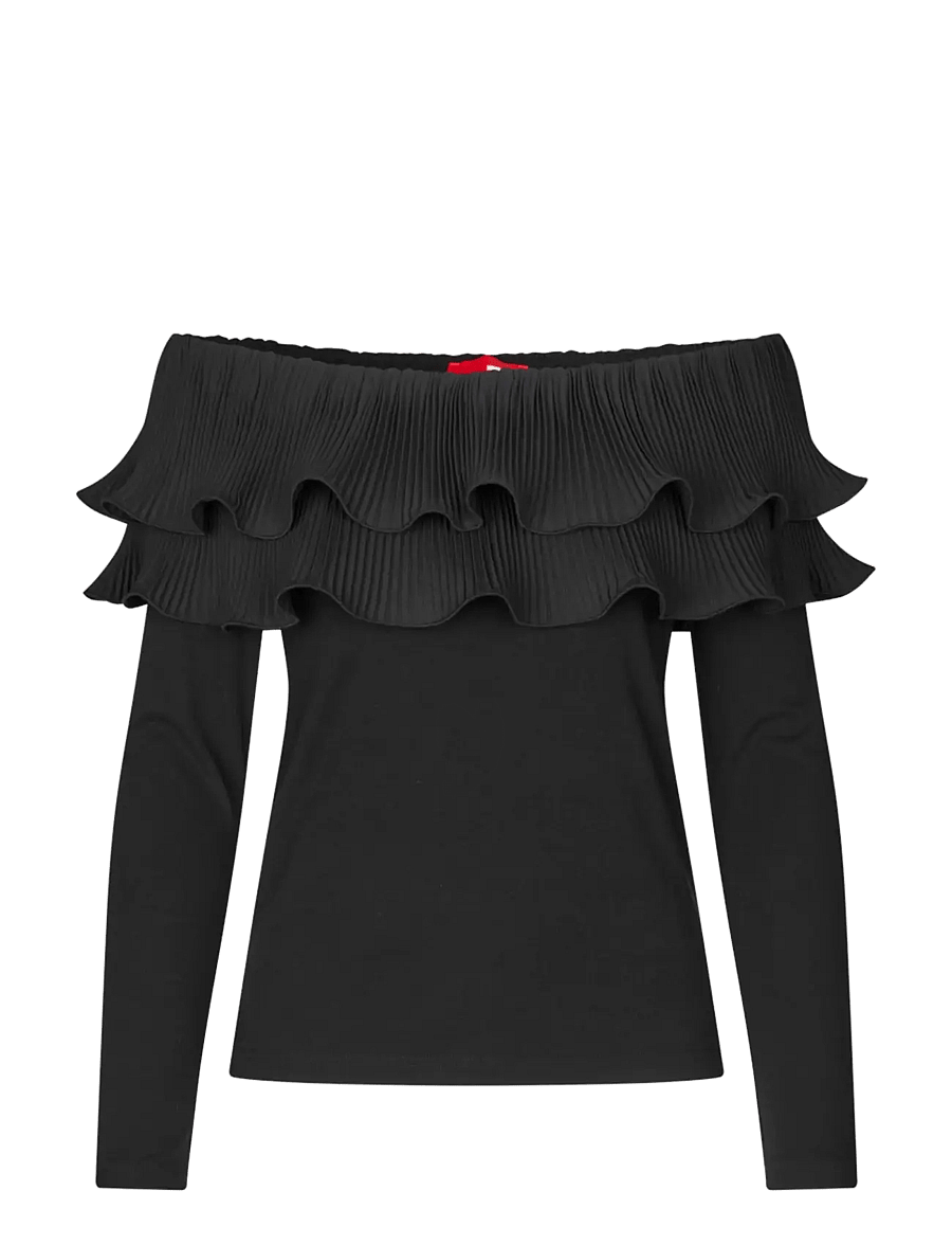 crās - Flouncecras Blouse - pikkade varrukatega pluusid - black - 1