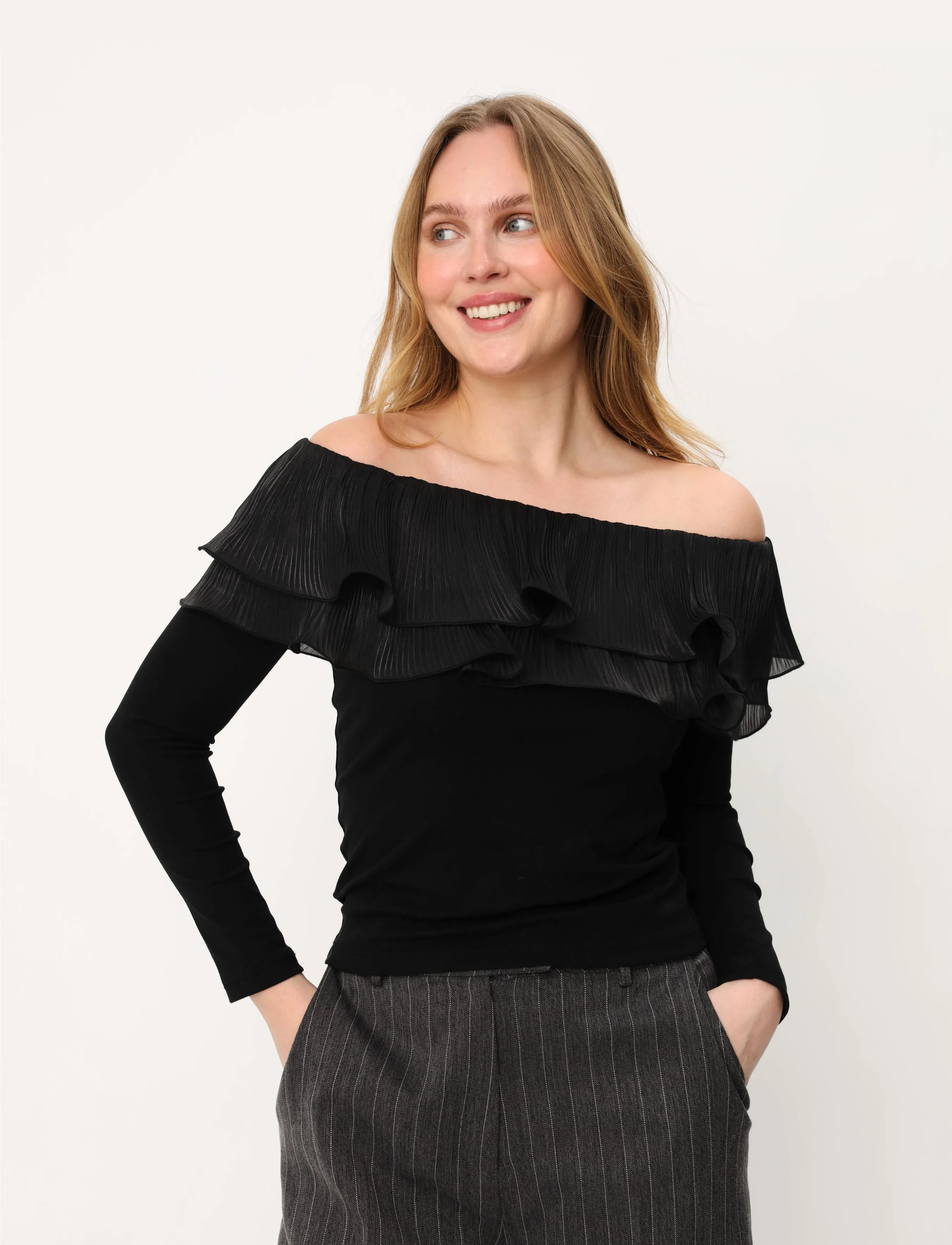crās Flouncecras Blouse - crās - BLACK / black