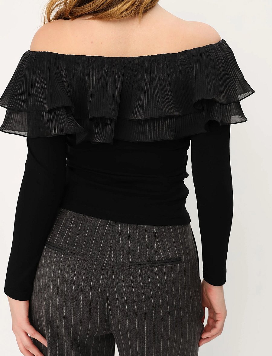 crās - Flouncecras Blouse - pikkade varrukatega pluusid - black - 5