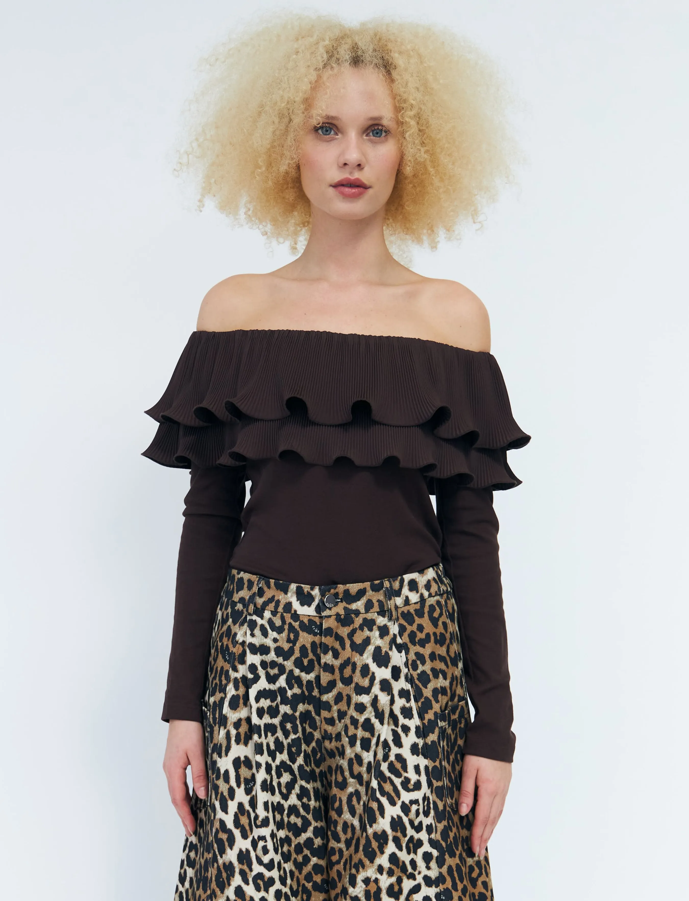 crās Flouncecras Blouse - crās - CHOCOLATE MARTINI / brown