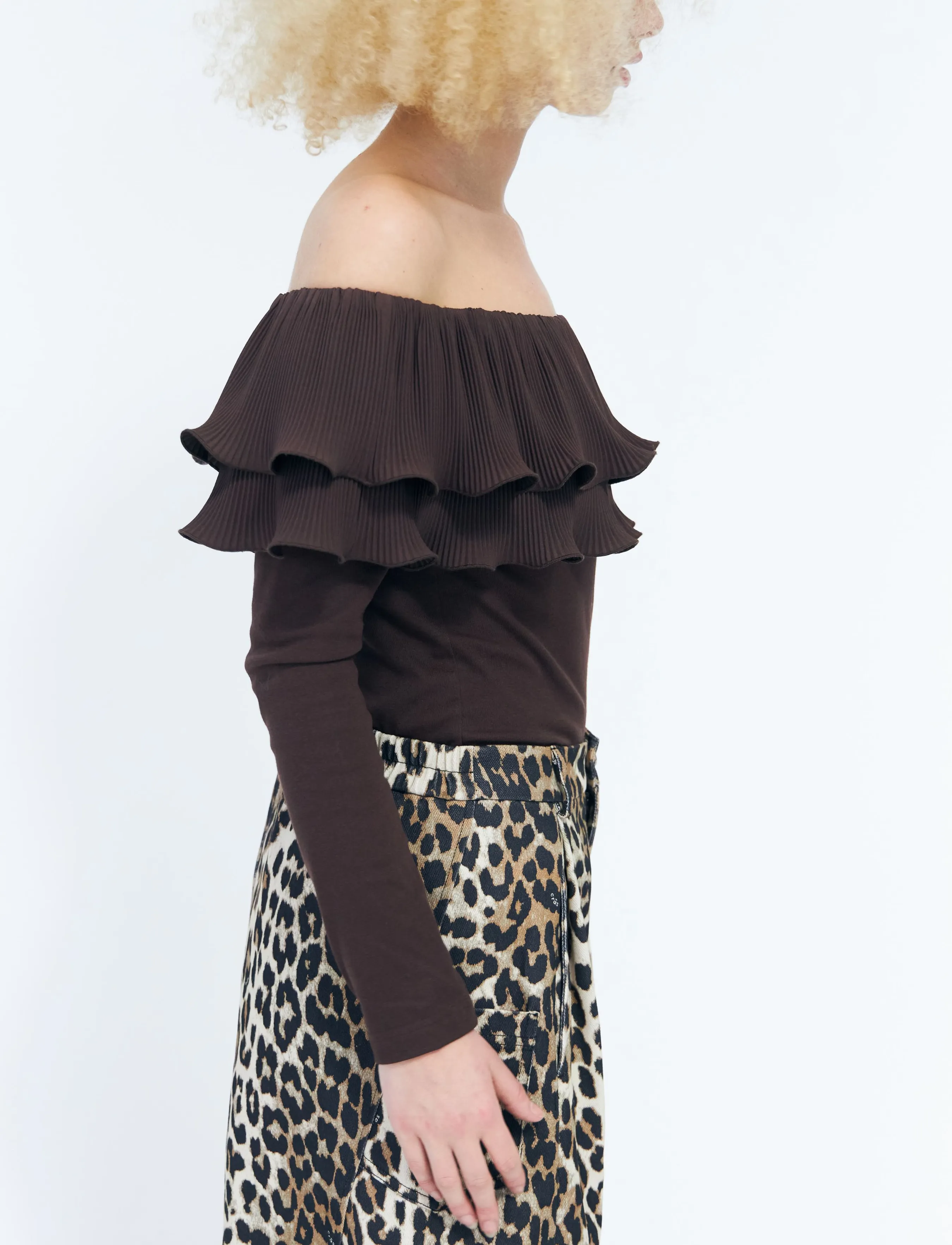 crās - Flouncecras Blouse - pikkade varrukatega pluusid - chocolate martini - 3