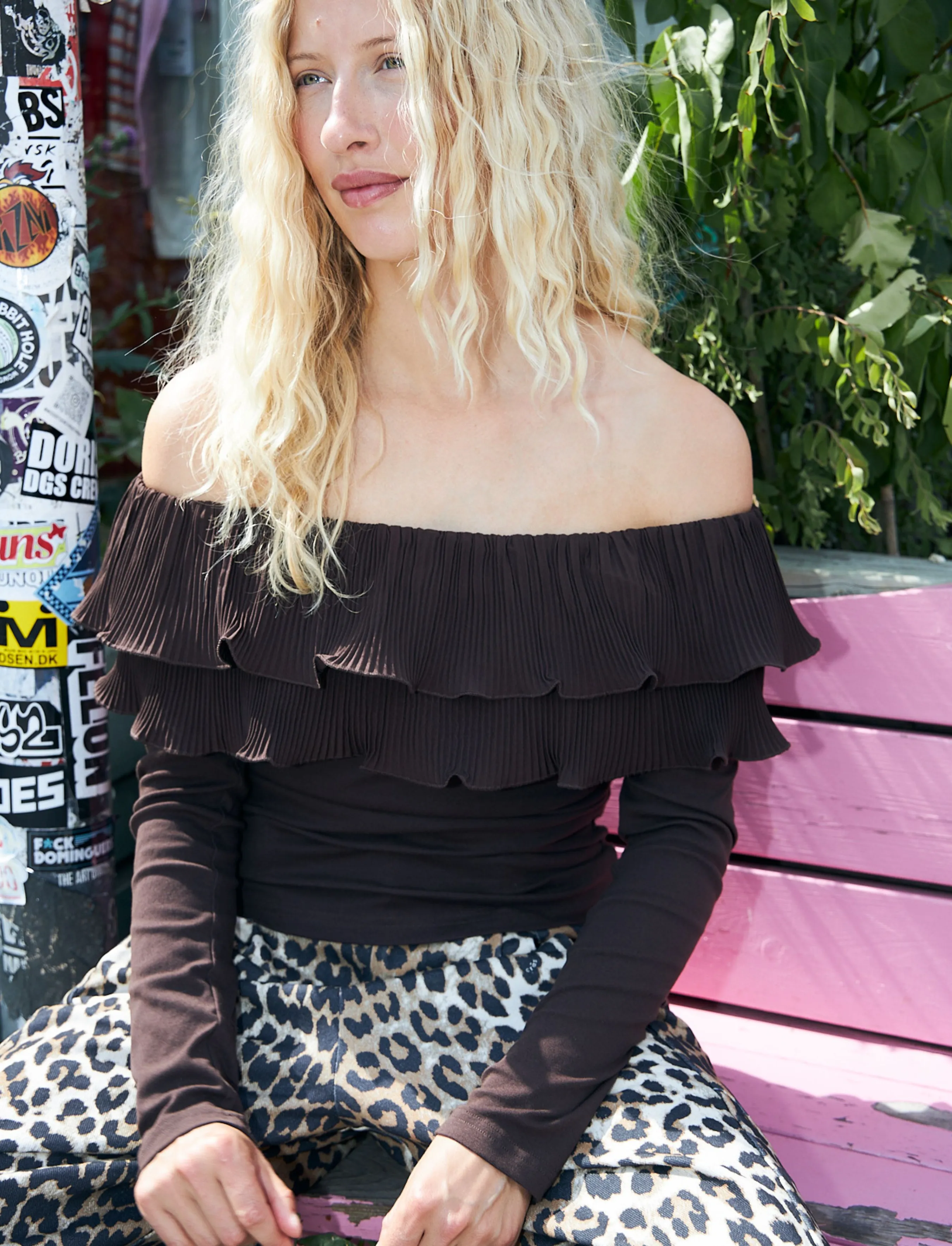 crās - Flouncecras Blouse - pikkade varrukatega pluusid - chocolate martini - 5
