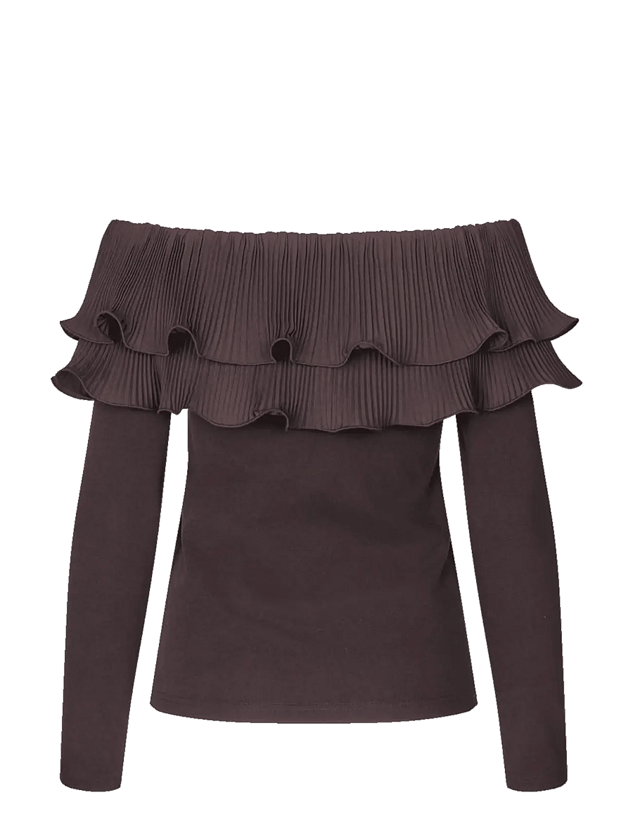 crās - Flouncecras Blouse - pikkade varrukatega pluusid - chocolate martini - 2