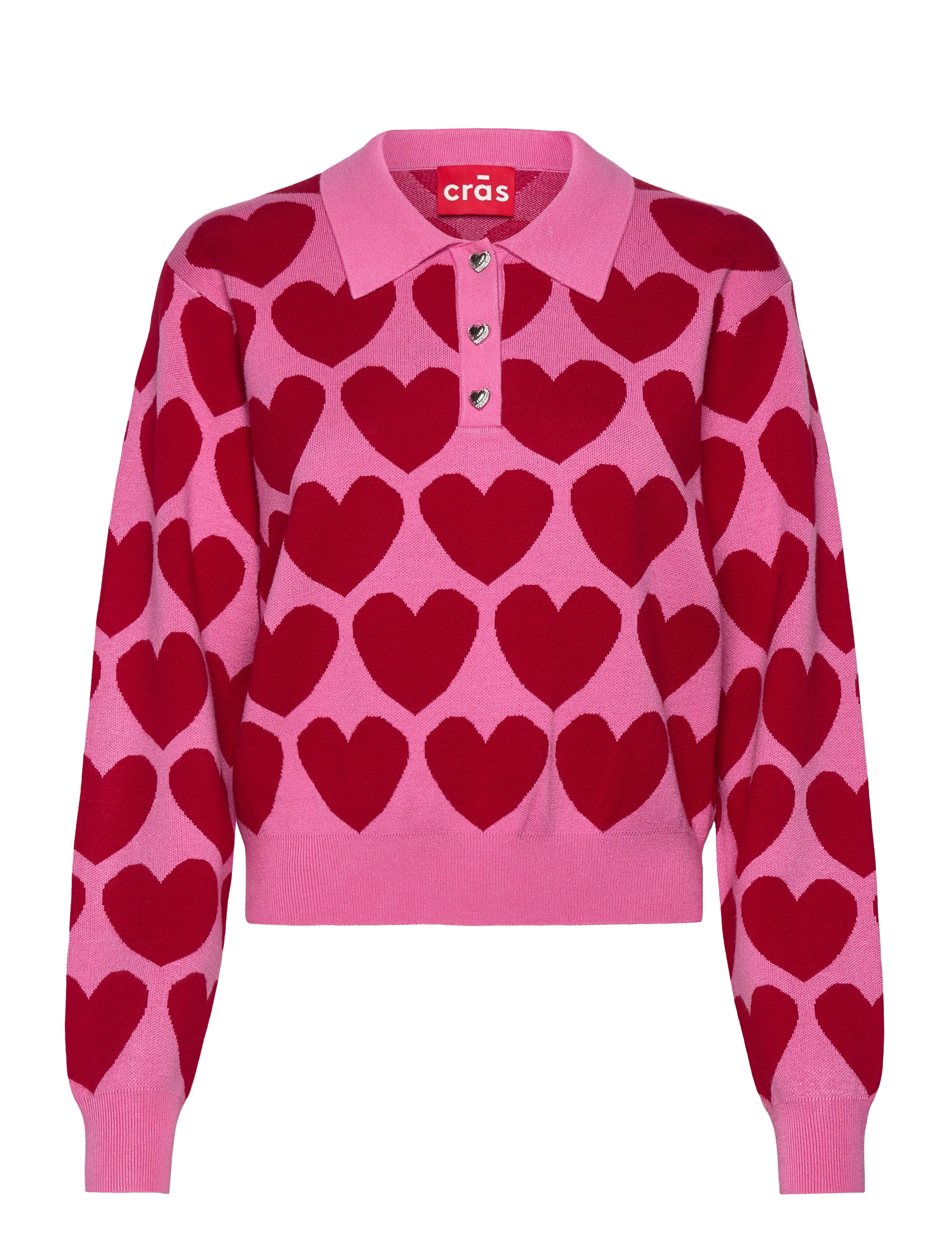 crās Lovemycras Pullover - Kleidung - 4016 PINK HEARTS / pink/rose