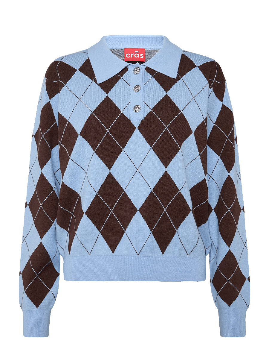 crās - Lovemycras Pullover - stickade tröjor - blue brown checks - 0