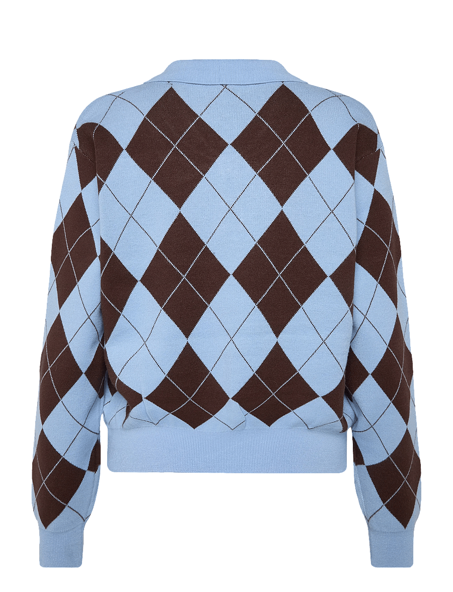 crās - Lovemycras Pullover - stickade tröjor - blue brown checks - 1