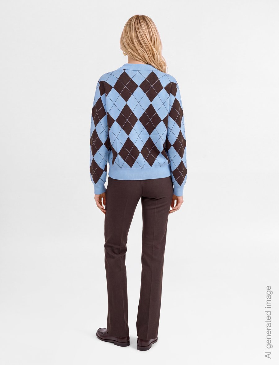 crās - Lovemycras Pullover - striktrøjer - blue brown checks - 4