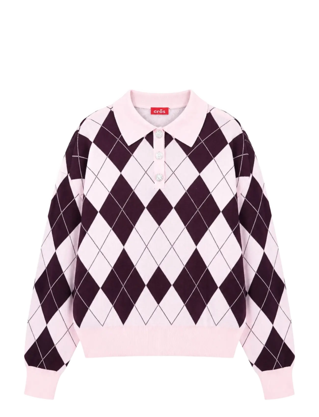 crās Lovemycras Pullover - Büromode - PINK GRAPE CHECK / pink/rose