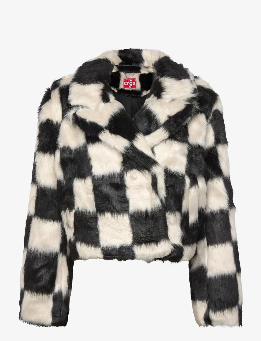 crās - Liecras Jacket - fuskpäls - 8103 white black check - 1
