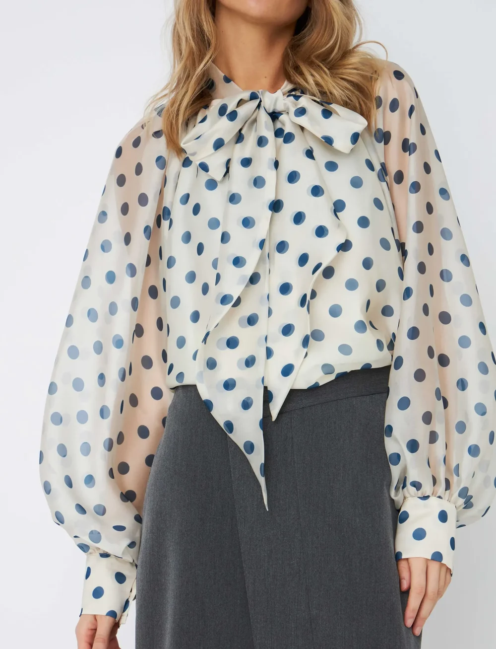 crās - Jackiecras Blouse - langärmlige blusen - 8126 navy dots - 3