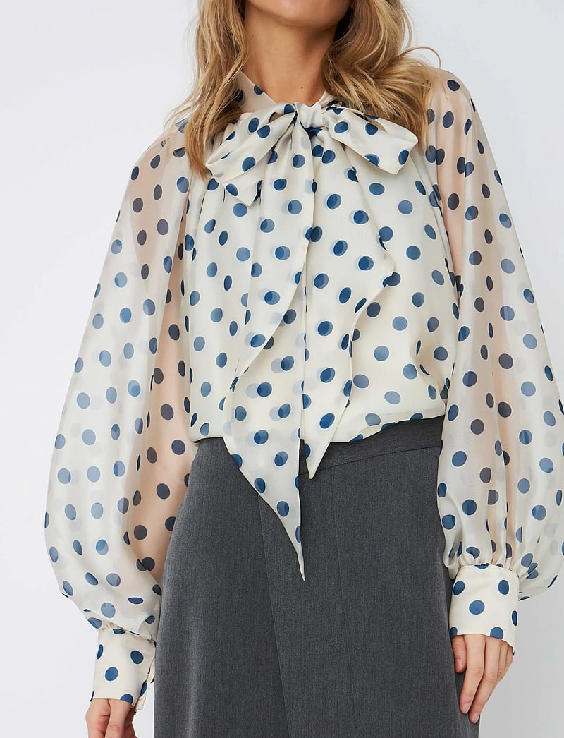 crās - Jackiecras Blouse - pikkade varrukatega pluusid - 8126 navy dots - 3