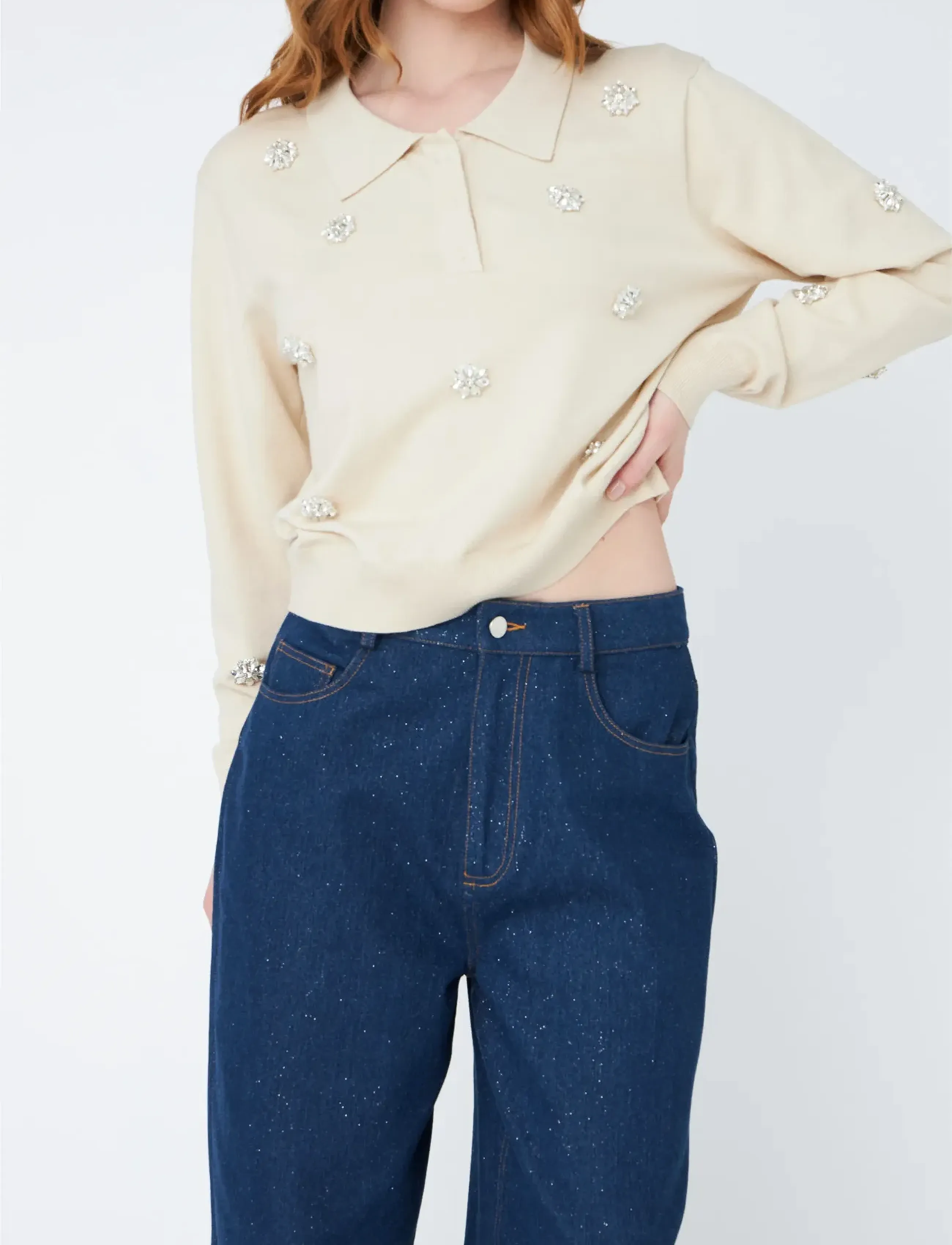 crās - Kibocras Jeans - džinsa bikses ar taisnām starām - 7016 glitter denim - 4