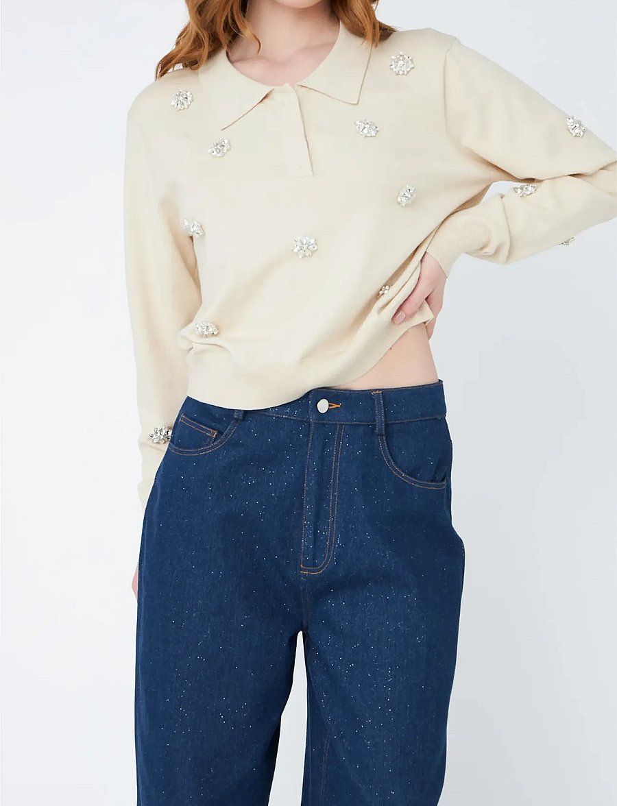 crās - Kibocras Jeans - džinsa bikses ar taisnām starām - 7016 glitter denim - 4
