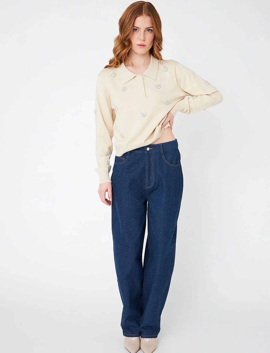 crās - Kibocras Jeans - džinsa bikses ar taisnām starām - 7016 glitter denim - 5