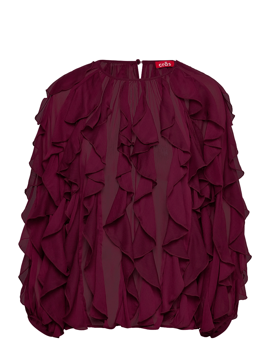 crās - Ryacras Blouse - langärmelige blusen - 4030 bordeaux - 0