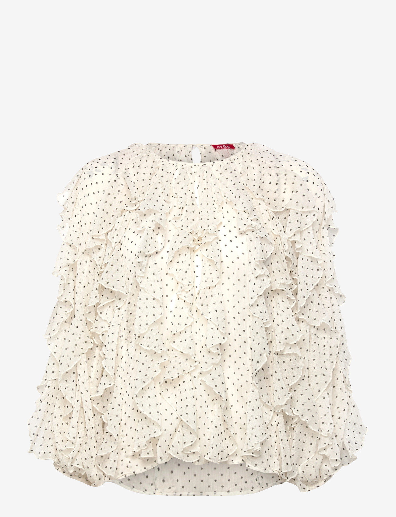 crās - Ryacras Blouse - long sleeved blouses - ivory mini dot - 0