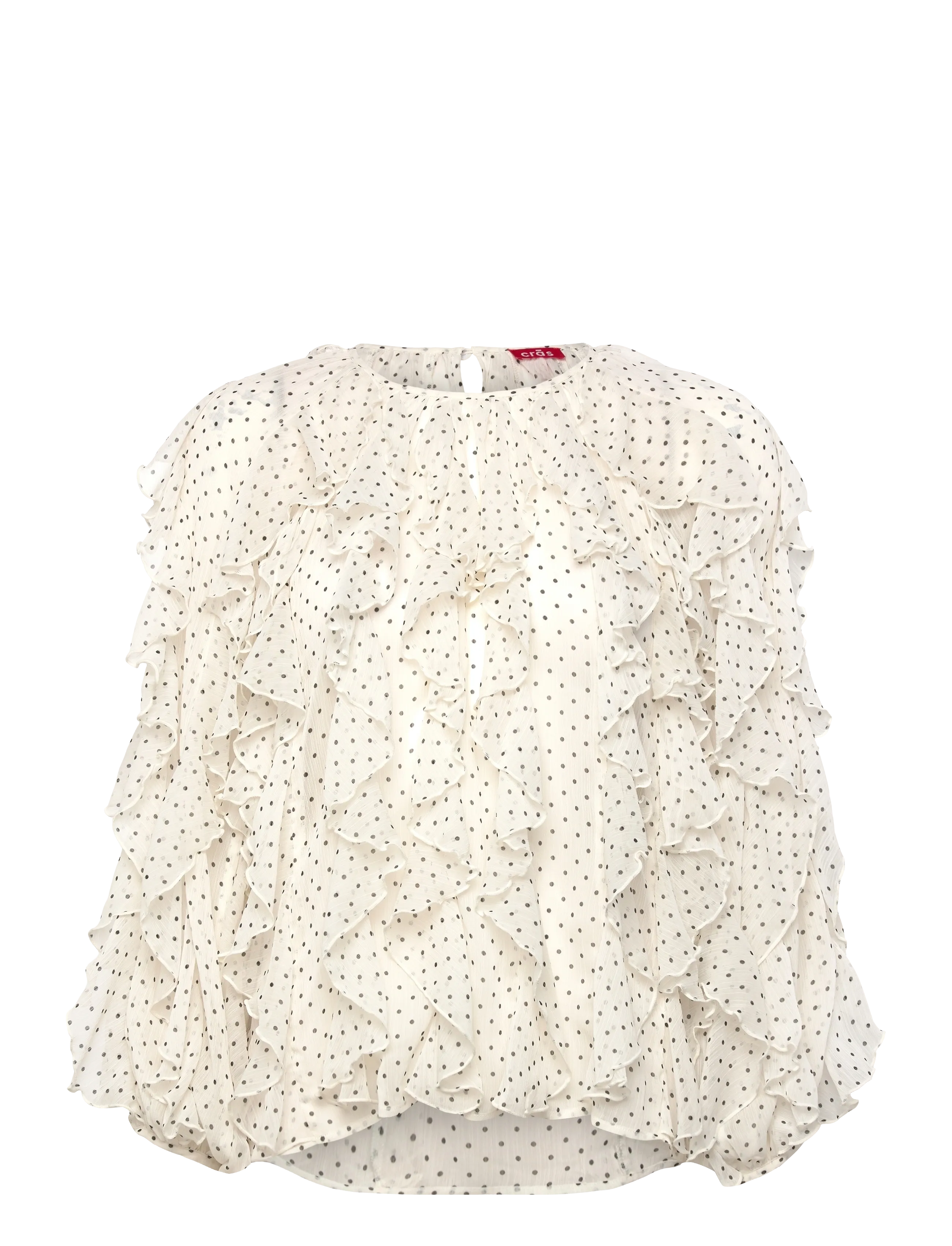 crās Ryacras Blouse - Officewear - IVORY MINI DOT / cream
