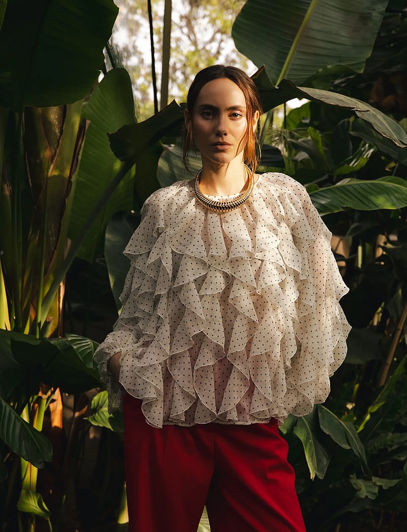 crās - Ryacras Blouse - langärmlige blusen - ivory mini dot - 2