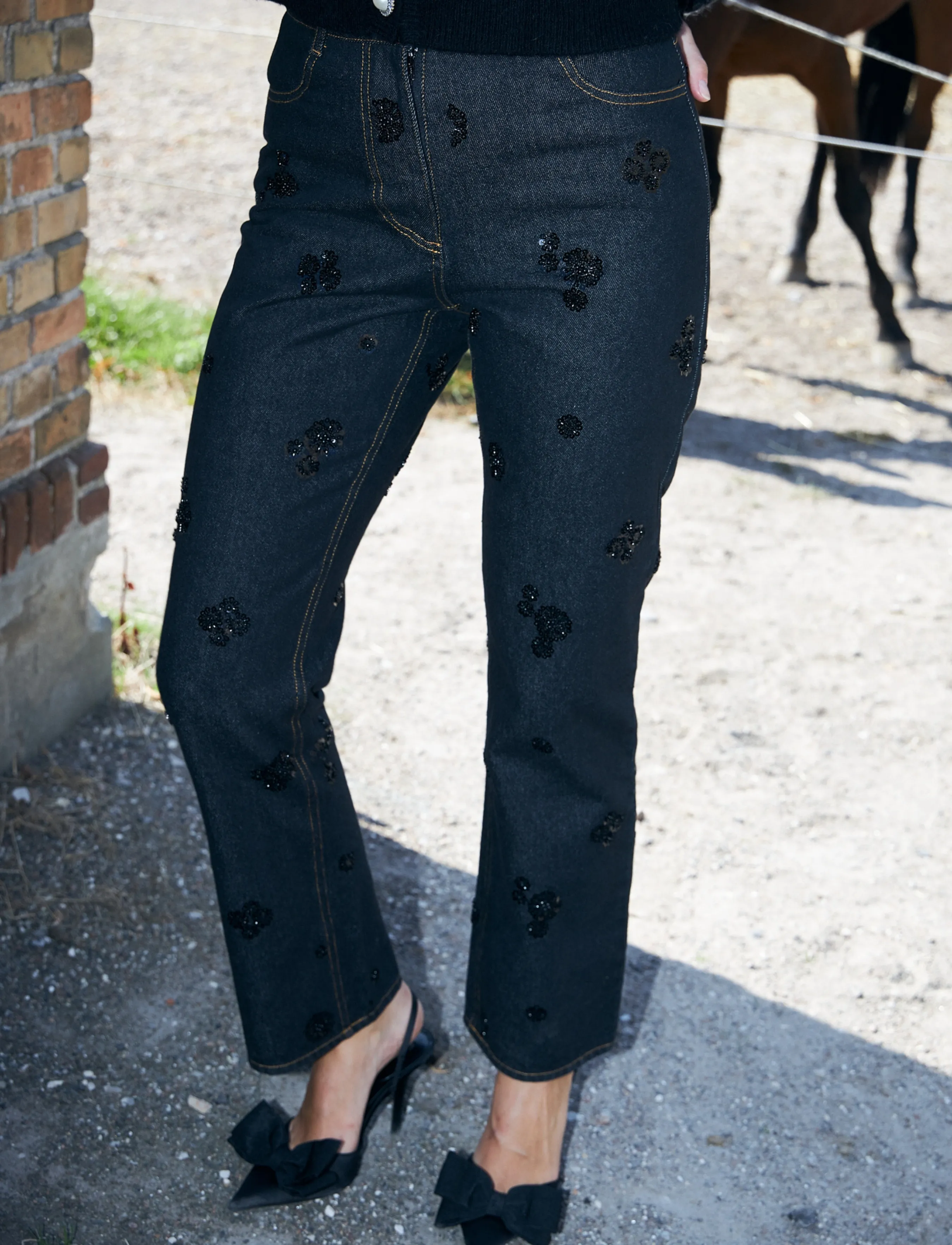 crās - Pearlycras Jeans - dzwony dżinsy - faded black - 4