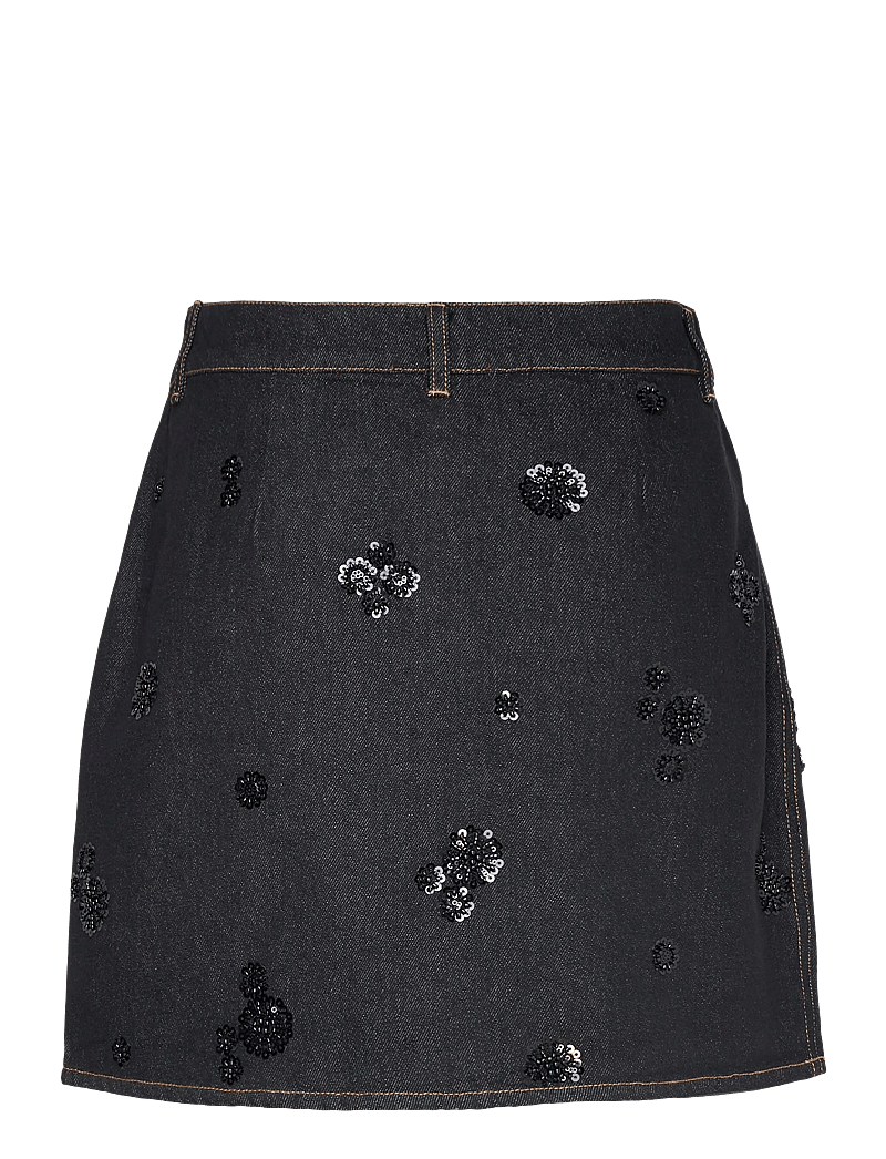 crās - Pearlycras Skirt - jeanskjolar - 9007 faded black - 2