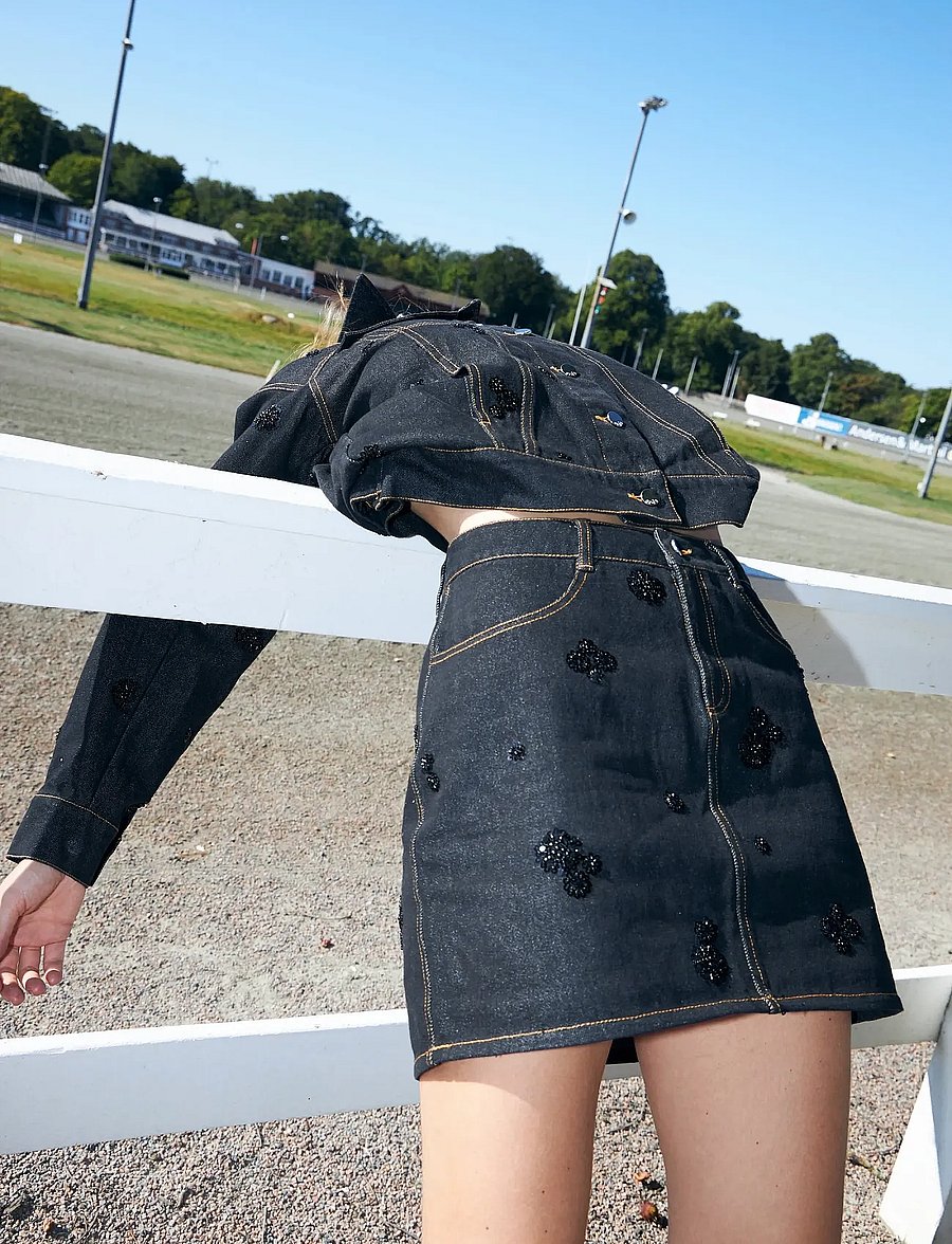 crās - Pearlycras Skirt - teksaseelikud - 9007 faded black - 3