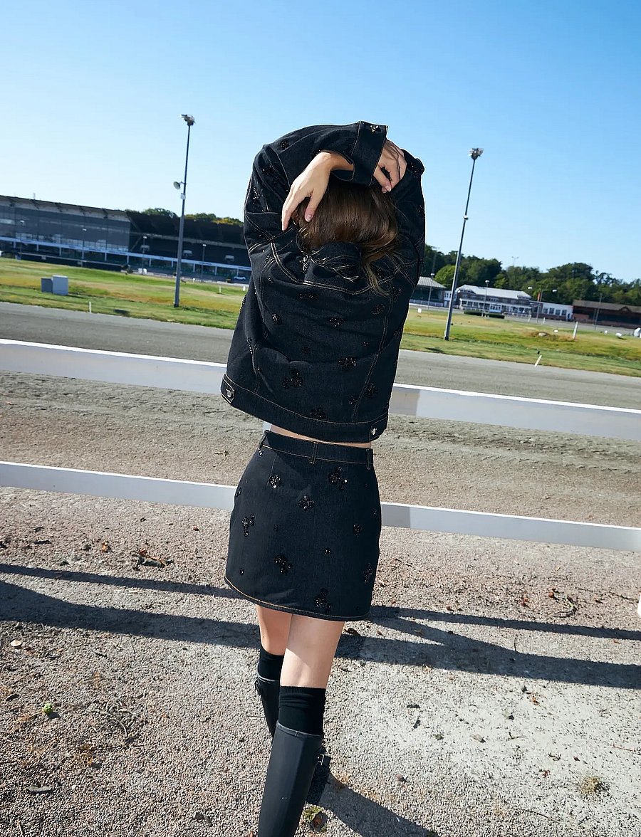 crās - Pearlycras Skirt - teksaseelikud - 9007 faded black - 5