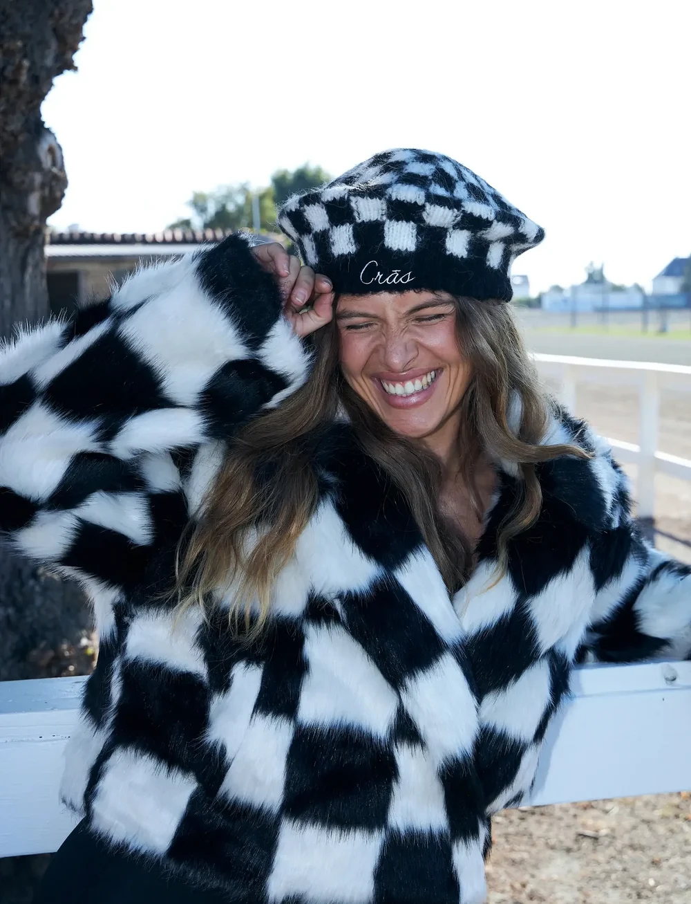 crās - Skylarcras Beret - adītas cepures - 8103 white black check - 3