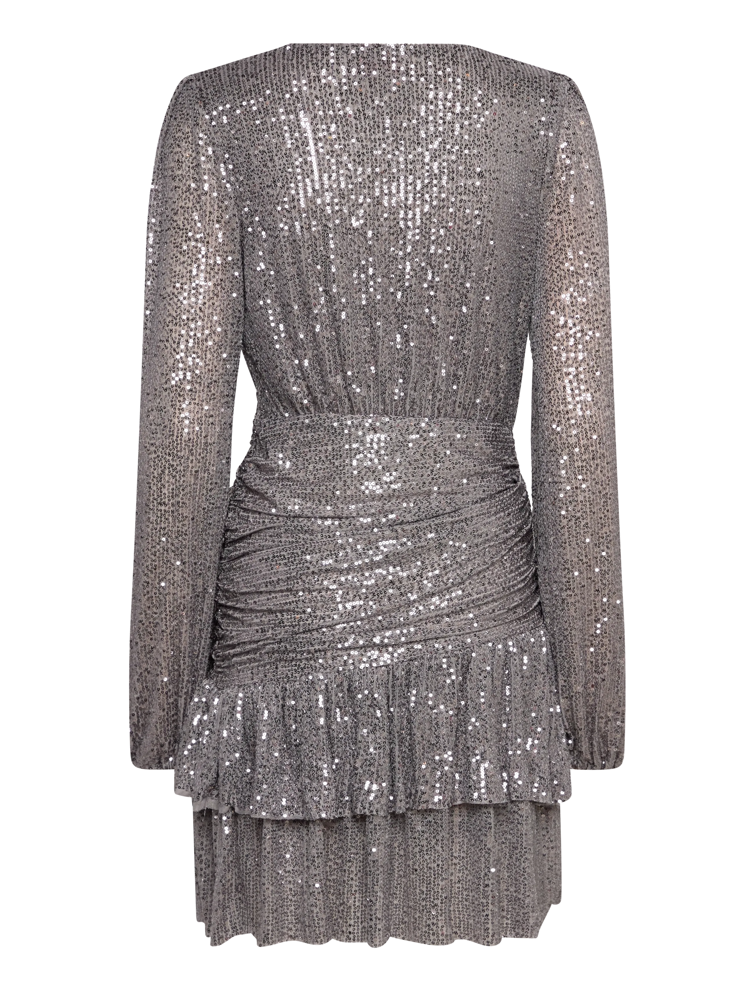 crās - Angelcras Dress - pailletten jurken - 9008 dark silver - 1